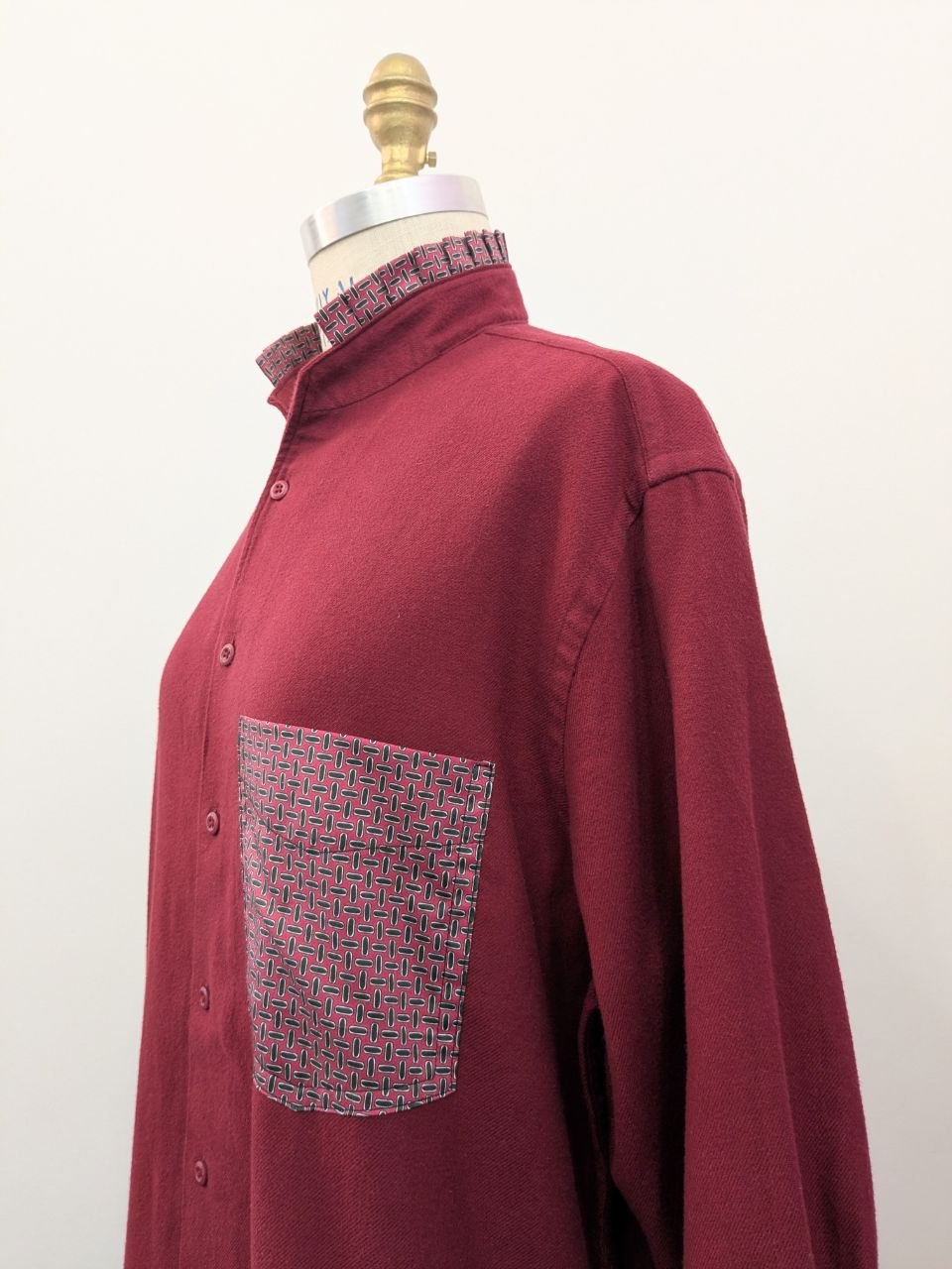 Hemdkleid | Flanell | Weinrot | Unikat