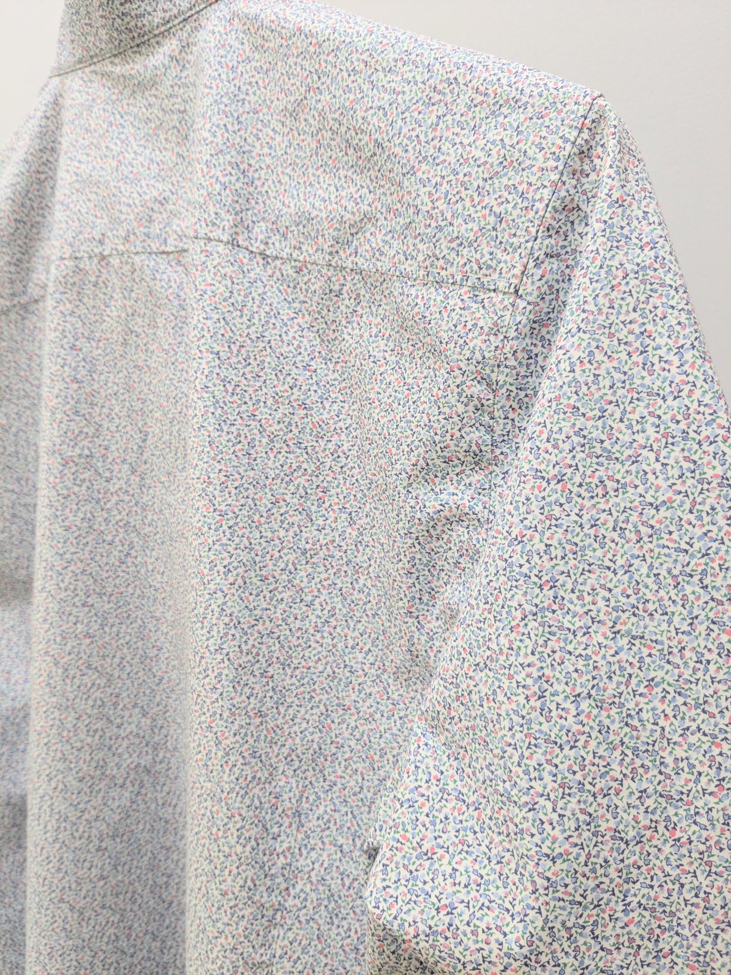 Rüschenbluse | Hellblau | Blümchen | Unikat