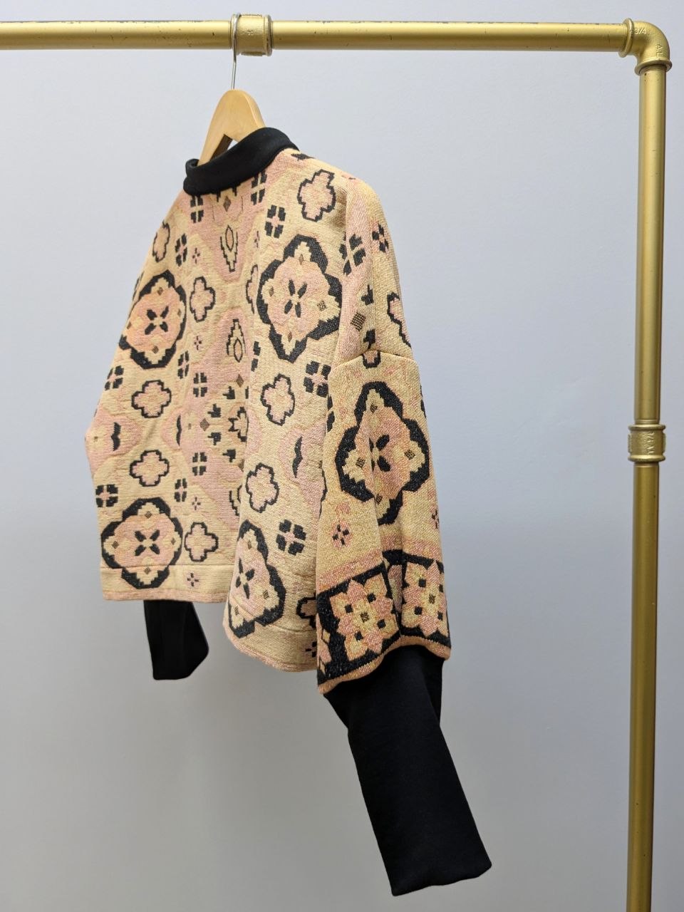 Wool Coat with Shawl Collar Beige