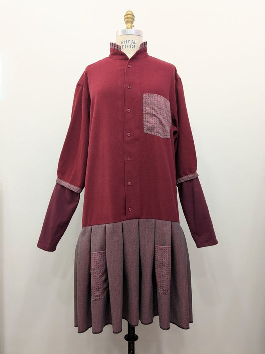 Hemdkleid | Flanell | Weinrot | Unikat