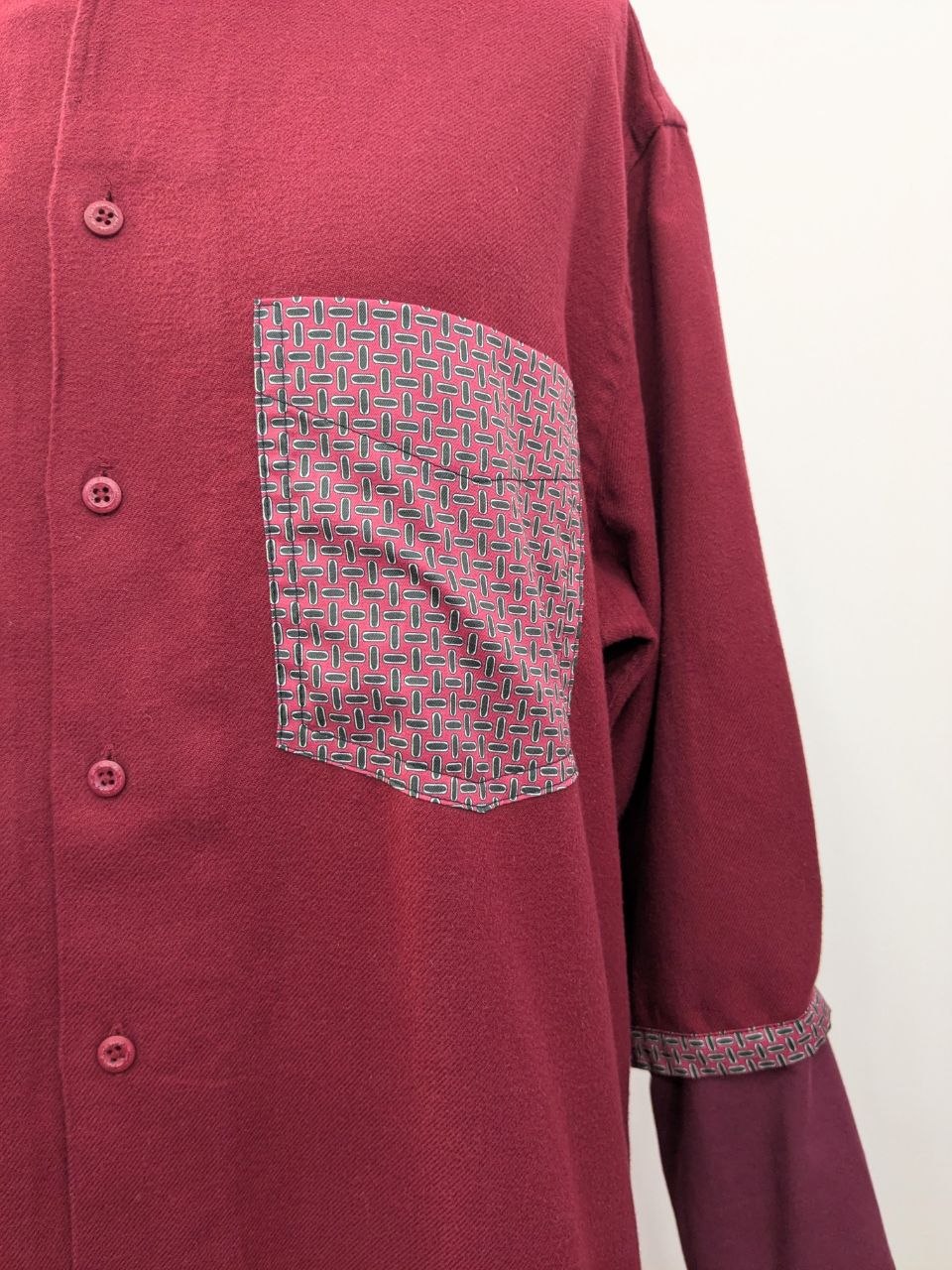 Hemdkleid | Flanell | Weinrot | Unikat