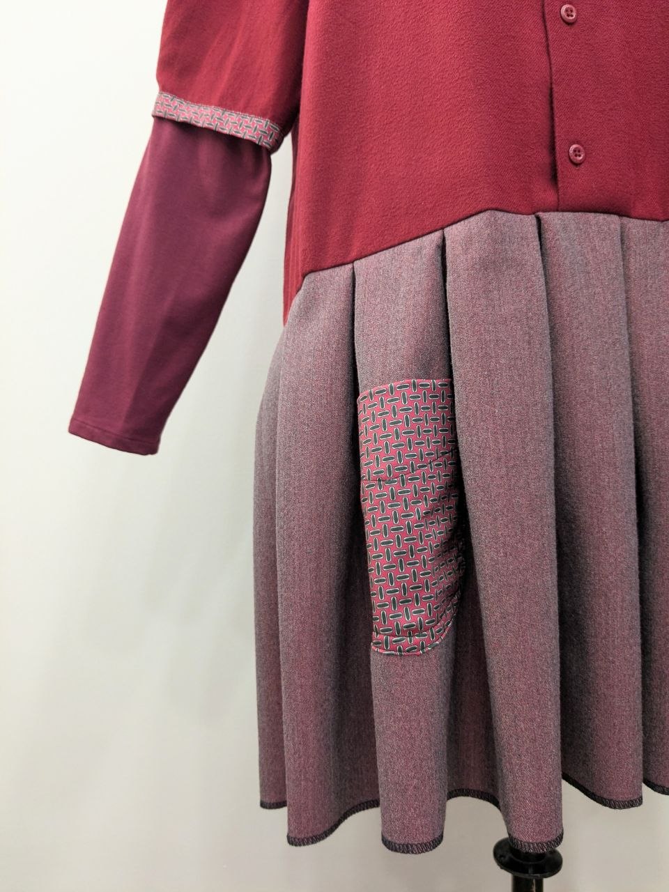 Hemdkleid | Flanell | Weinrot | Unikat