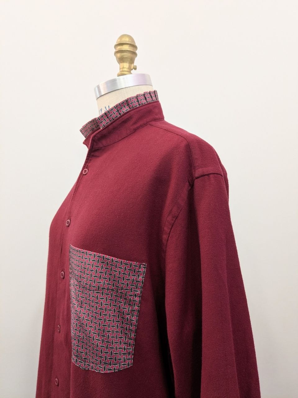 Hemdkleid | Flanell | Weinrot | Unikat