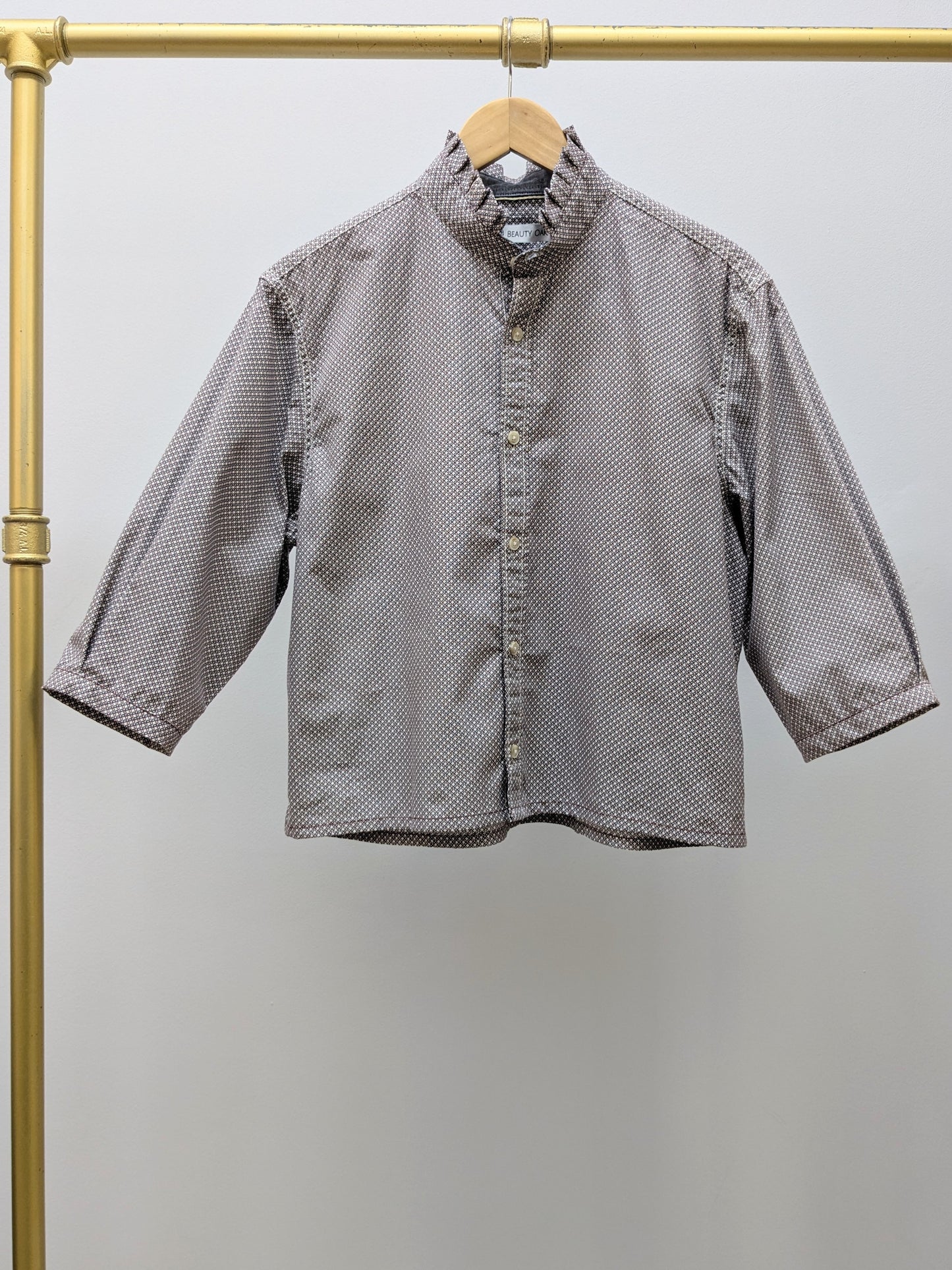 Rüschenbluse Schlaufen | Schwarz | Unikat