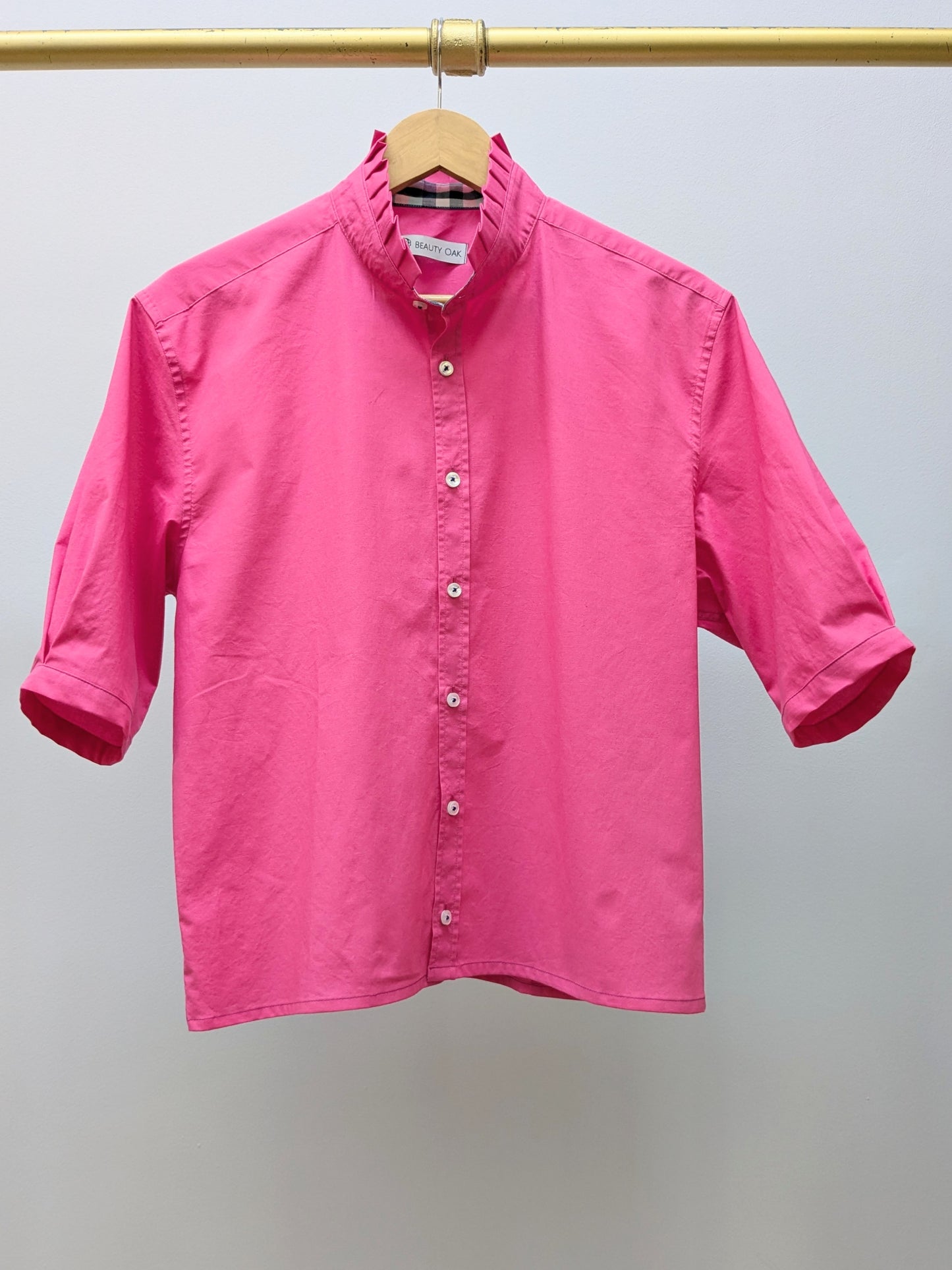 Rüschenbluse | Pink | Unikat