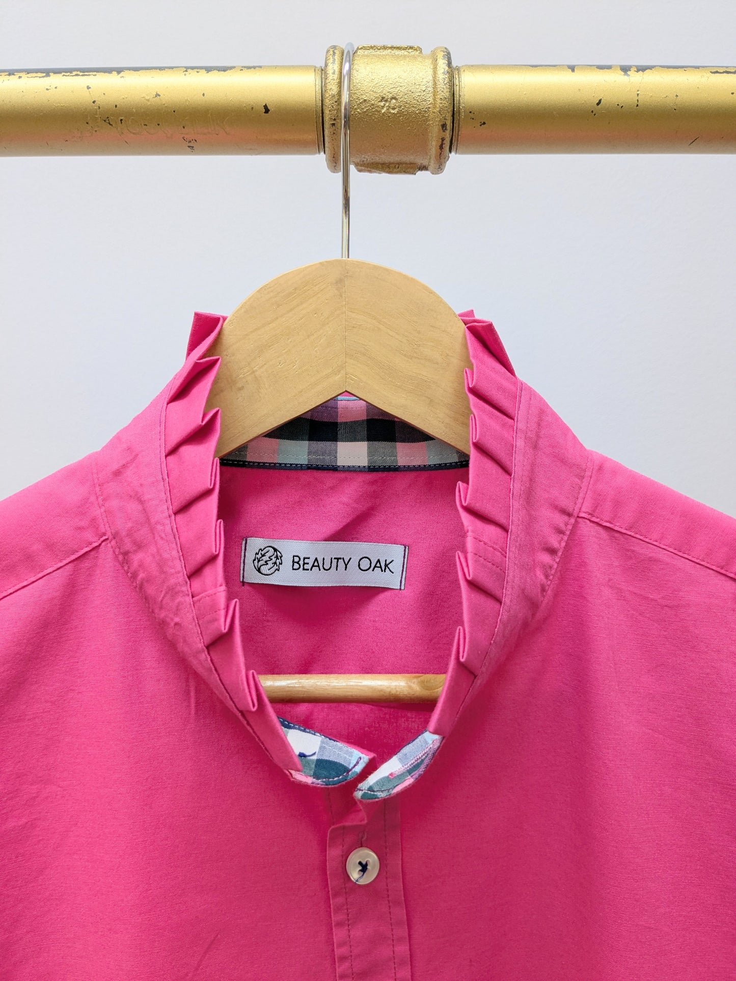 Rüschenbluse | Pink | Unikat