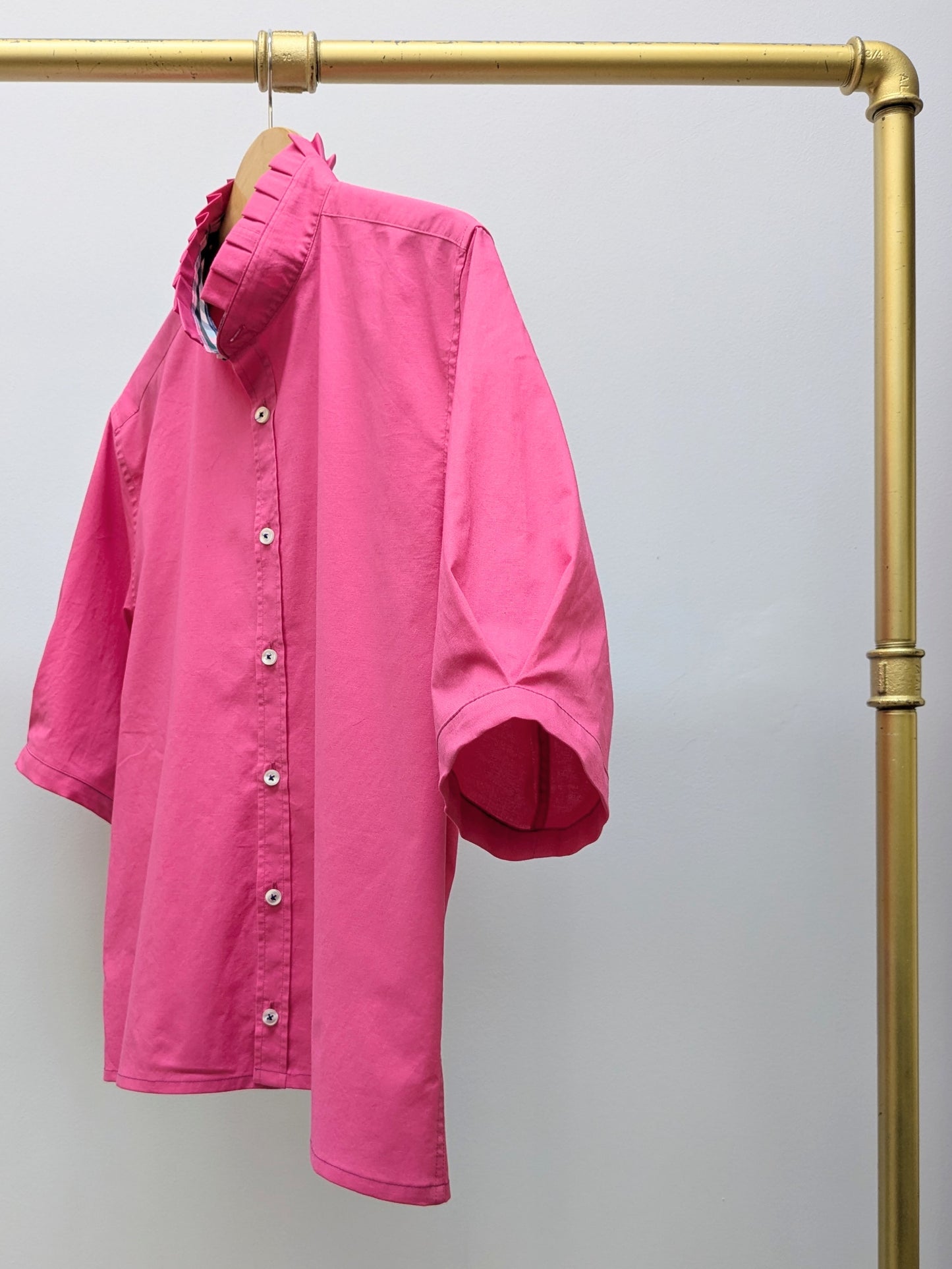 Rüschenbluse | Pink | Unikat