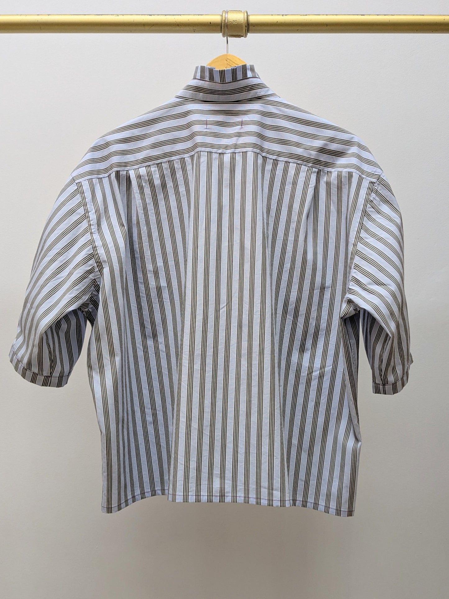 Rüschenbluse | Streifen | Blauschwarz | Unikat