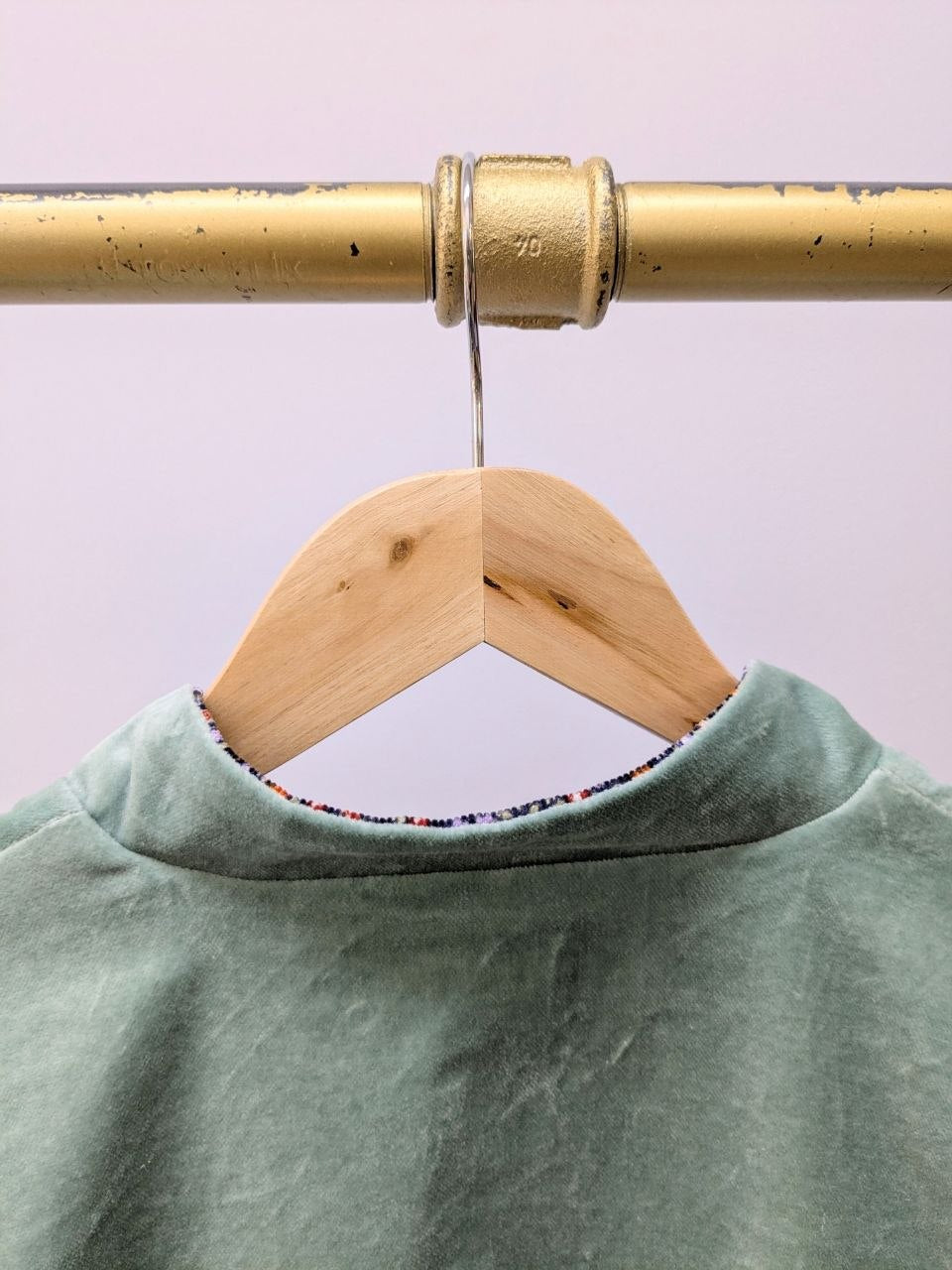 Reversible Velvet Blouson | Mint | Fine Corduroy | Floral Print