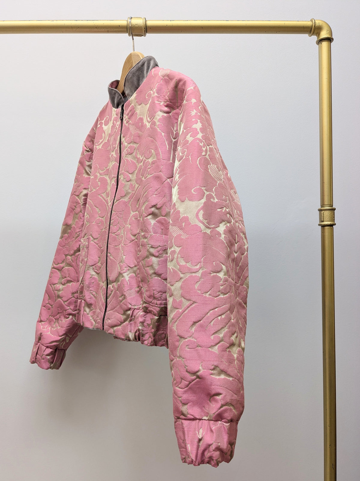 Wendeblouson Samtgrau | Brokat | Unikat