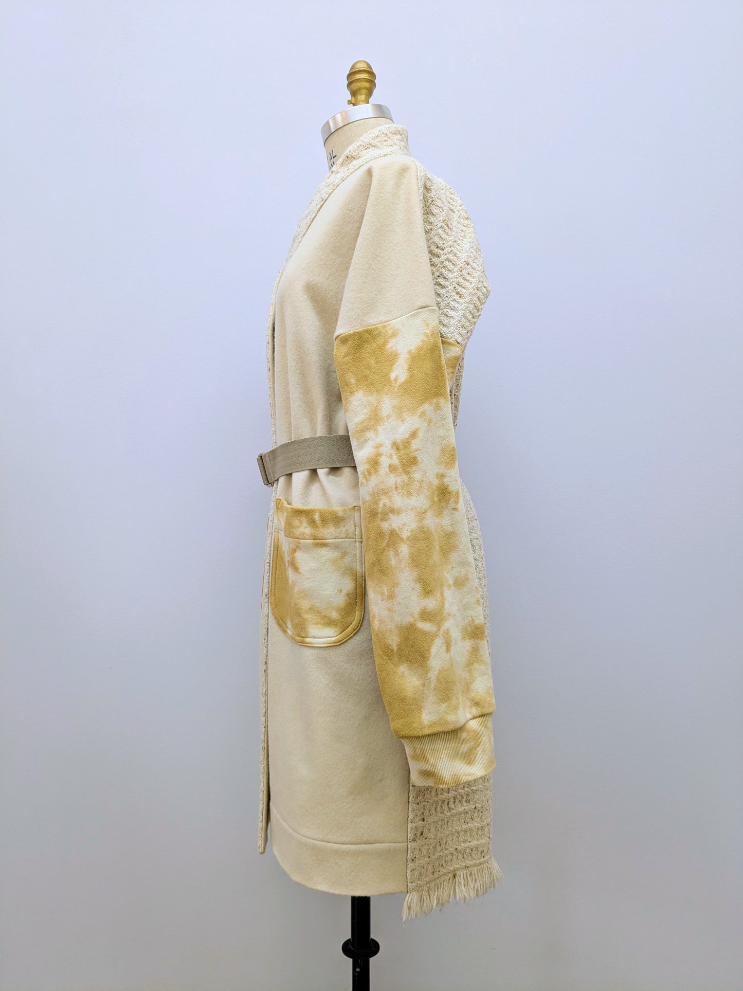 Wollmantel mit Schalkragen Batik