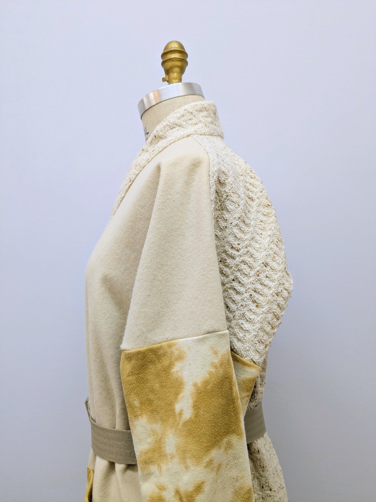 Wollmantel mit Schalkragen Batik