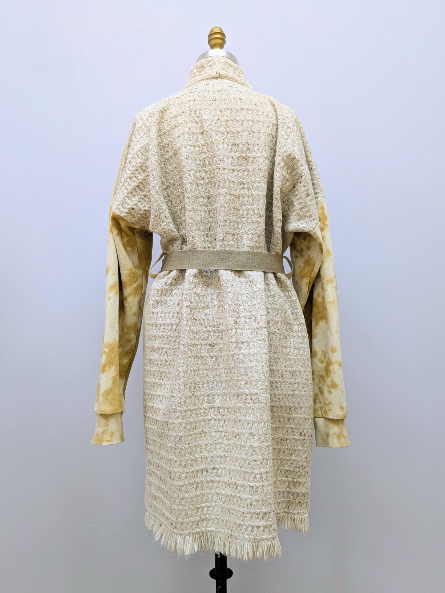 Wollmantel mit Schalkragen Batik