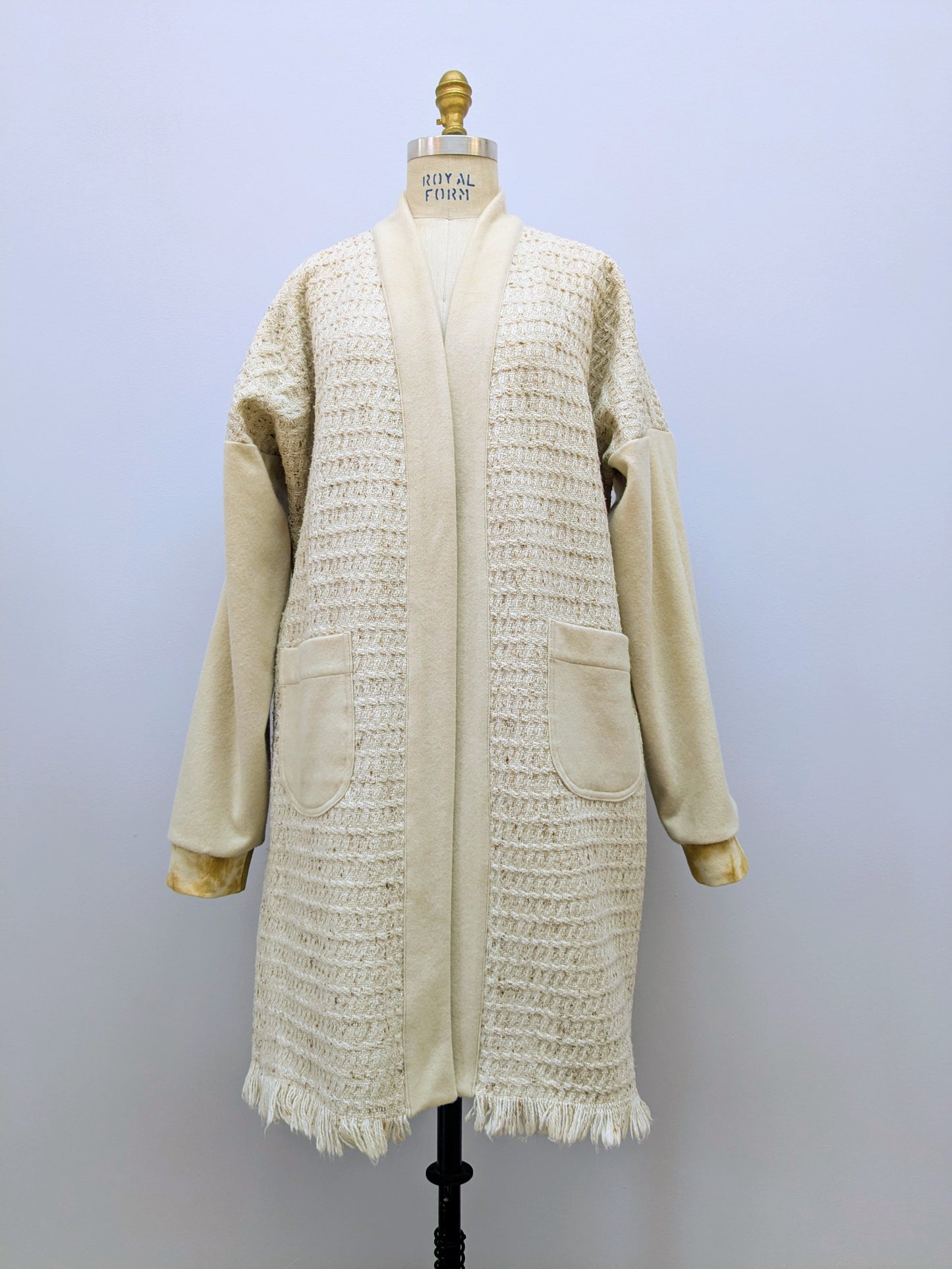 Wollmantel mit Schalkragen Beige