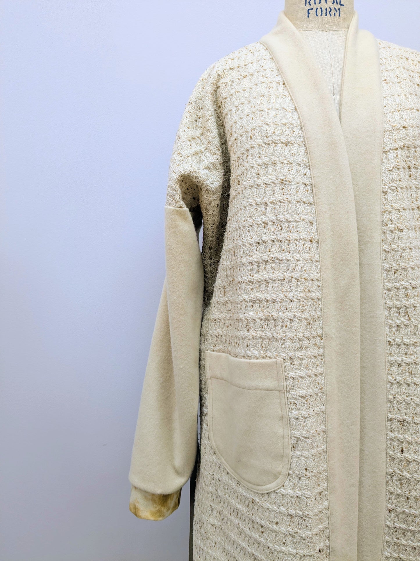 Wollmantel mit Schalkragen Beige