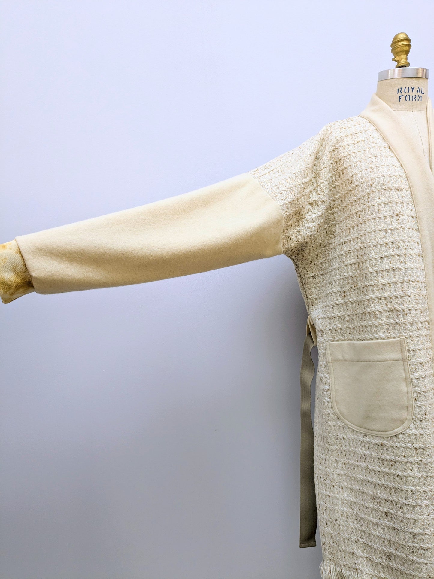 Wollmantel mit Schalkragen Beige