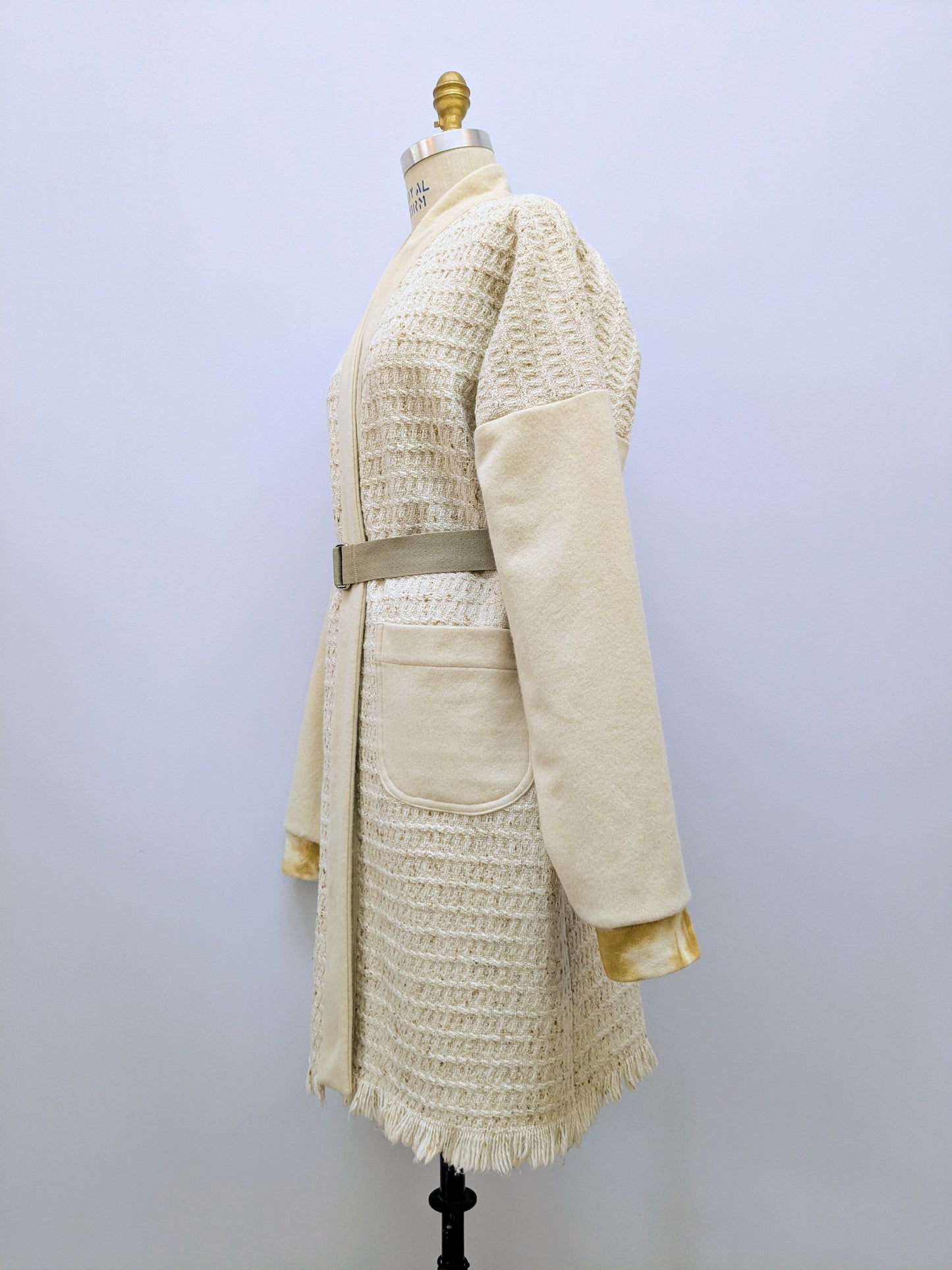 Wollmantel mit Schalkragen Beige