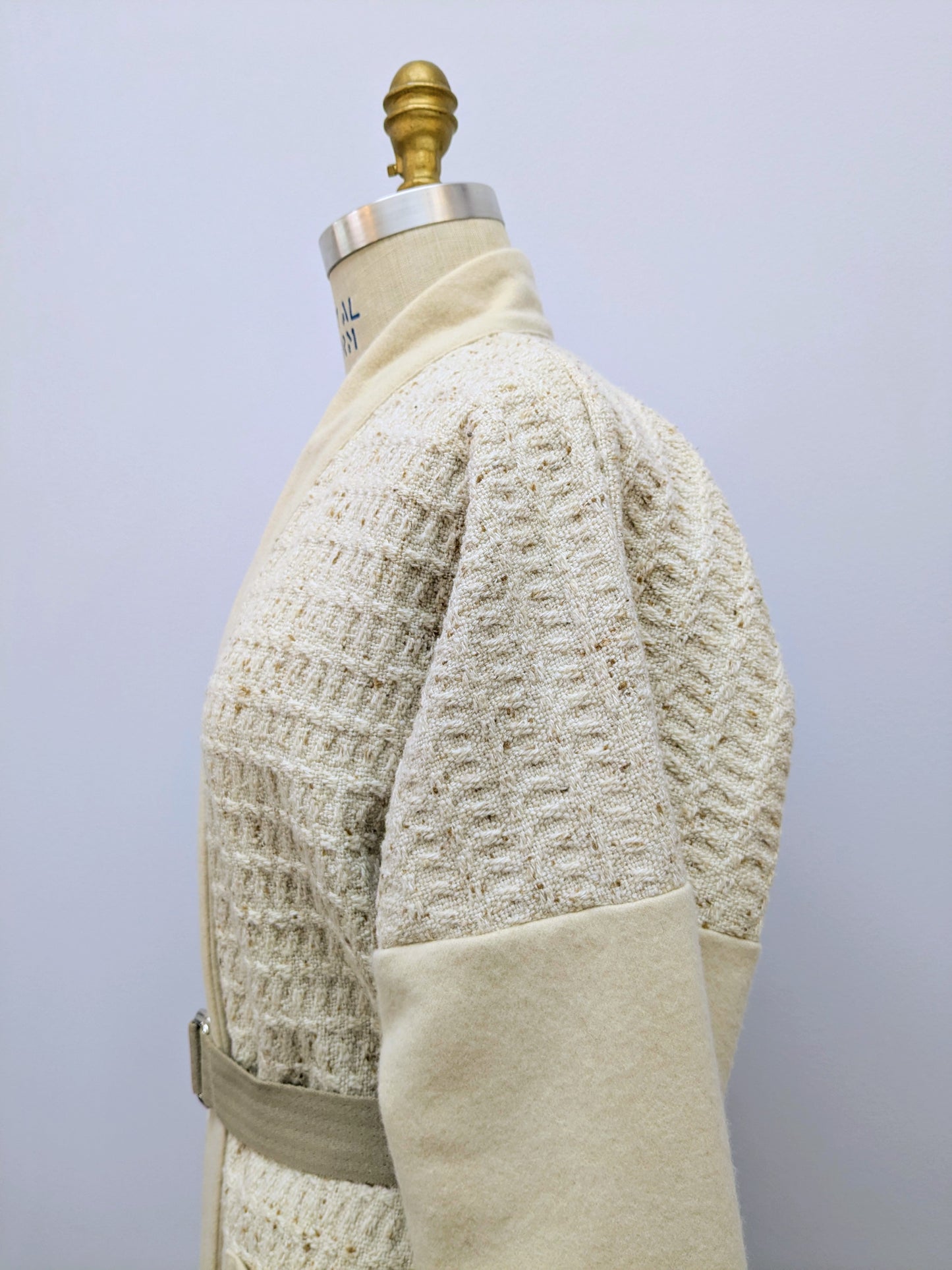 Wollmantel mit Schalkragen Beige