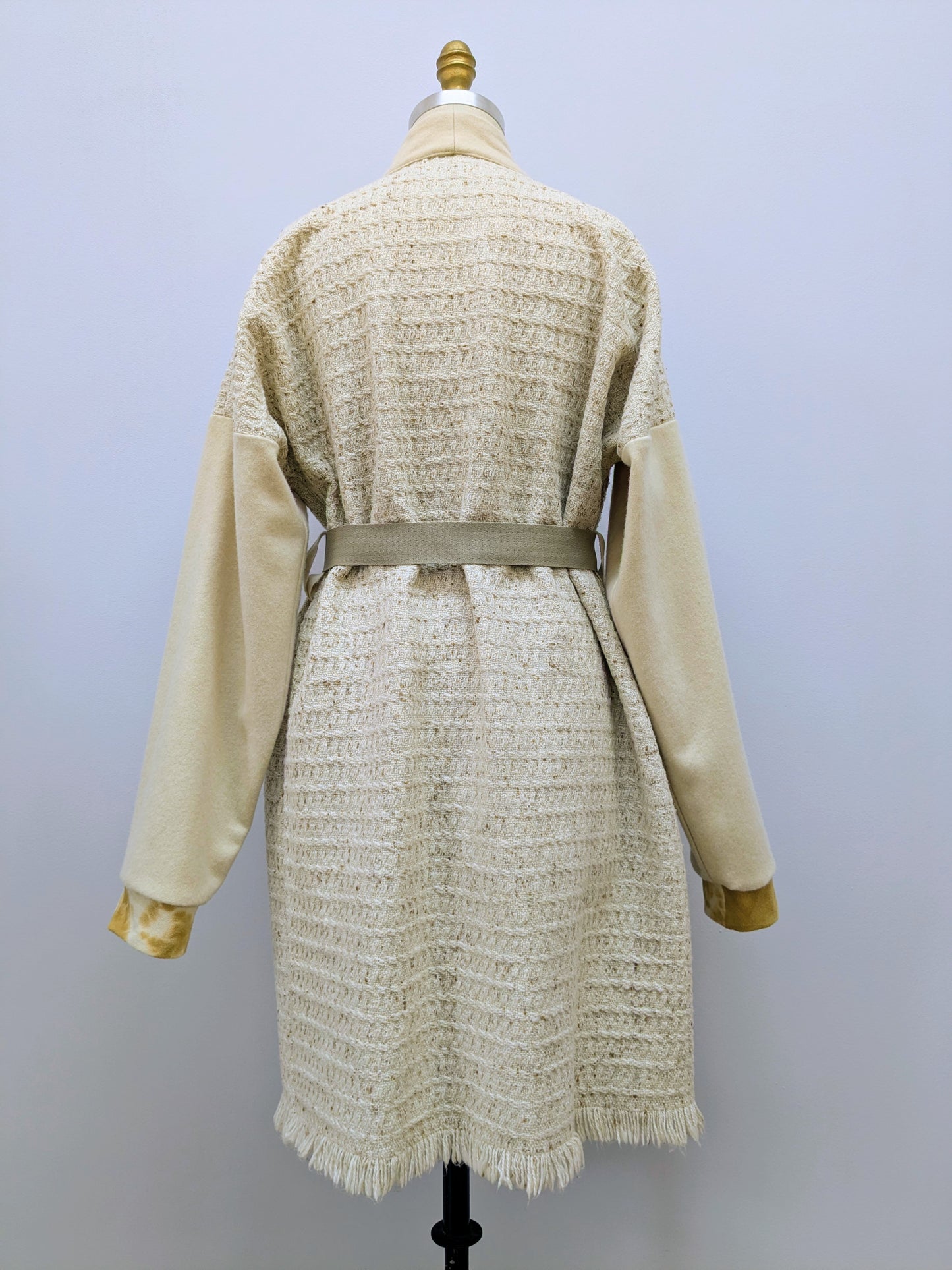 Wollmantel mit Schalkragen Beige