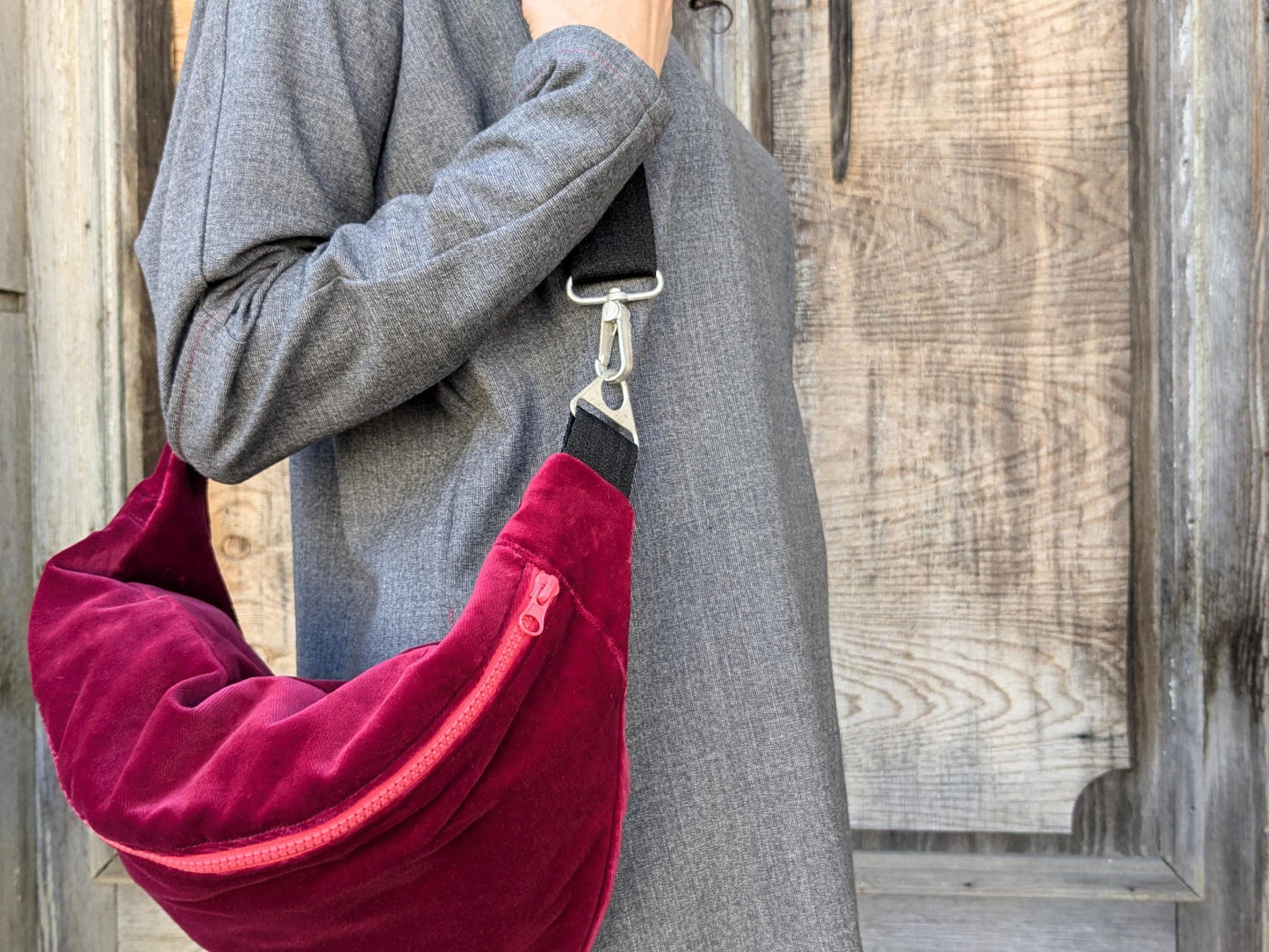 Crossbody bag XL velvet