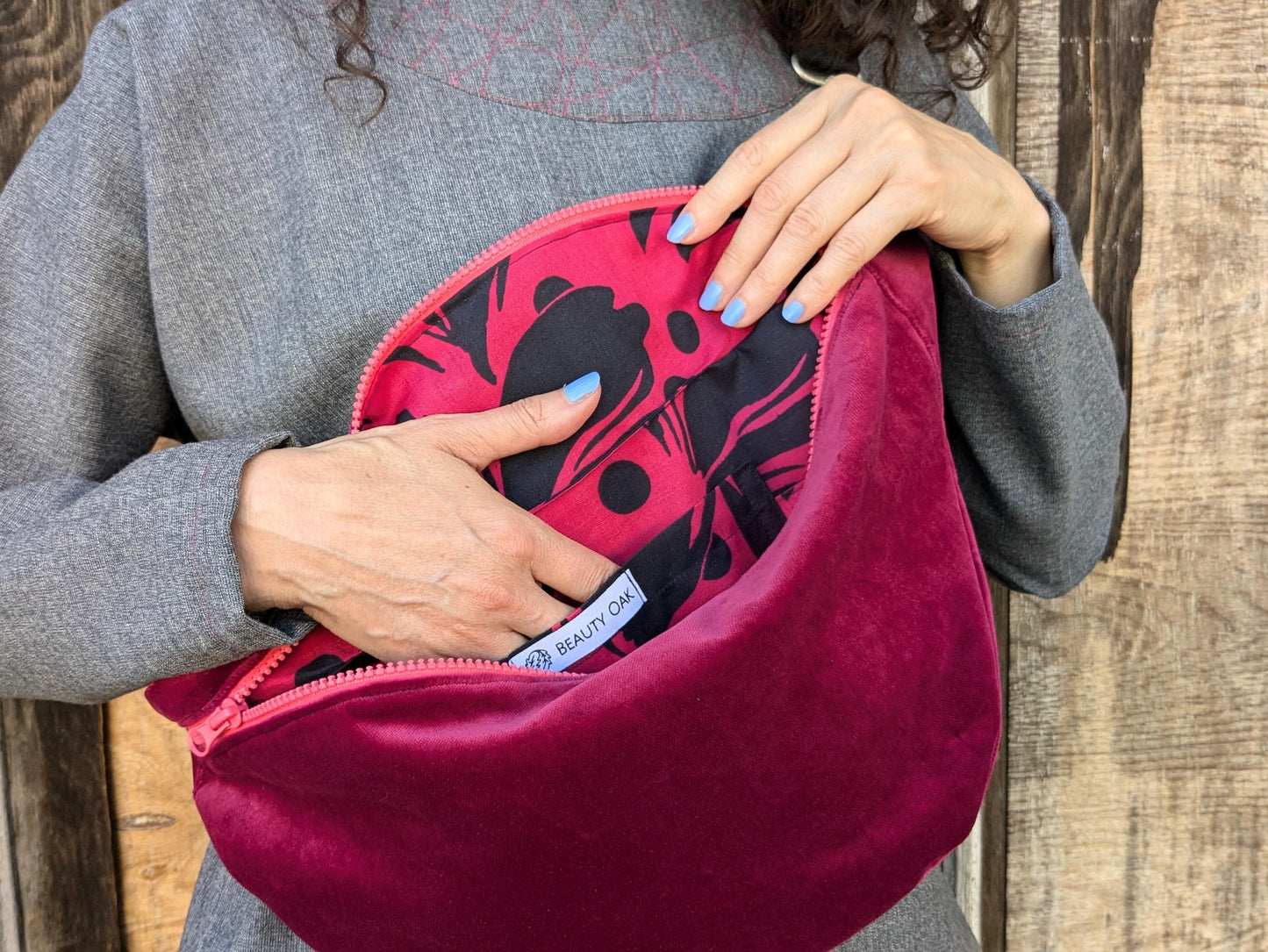 Crossbody bag XL velvet