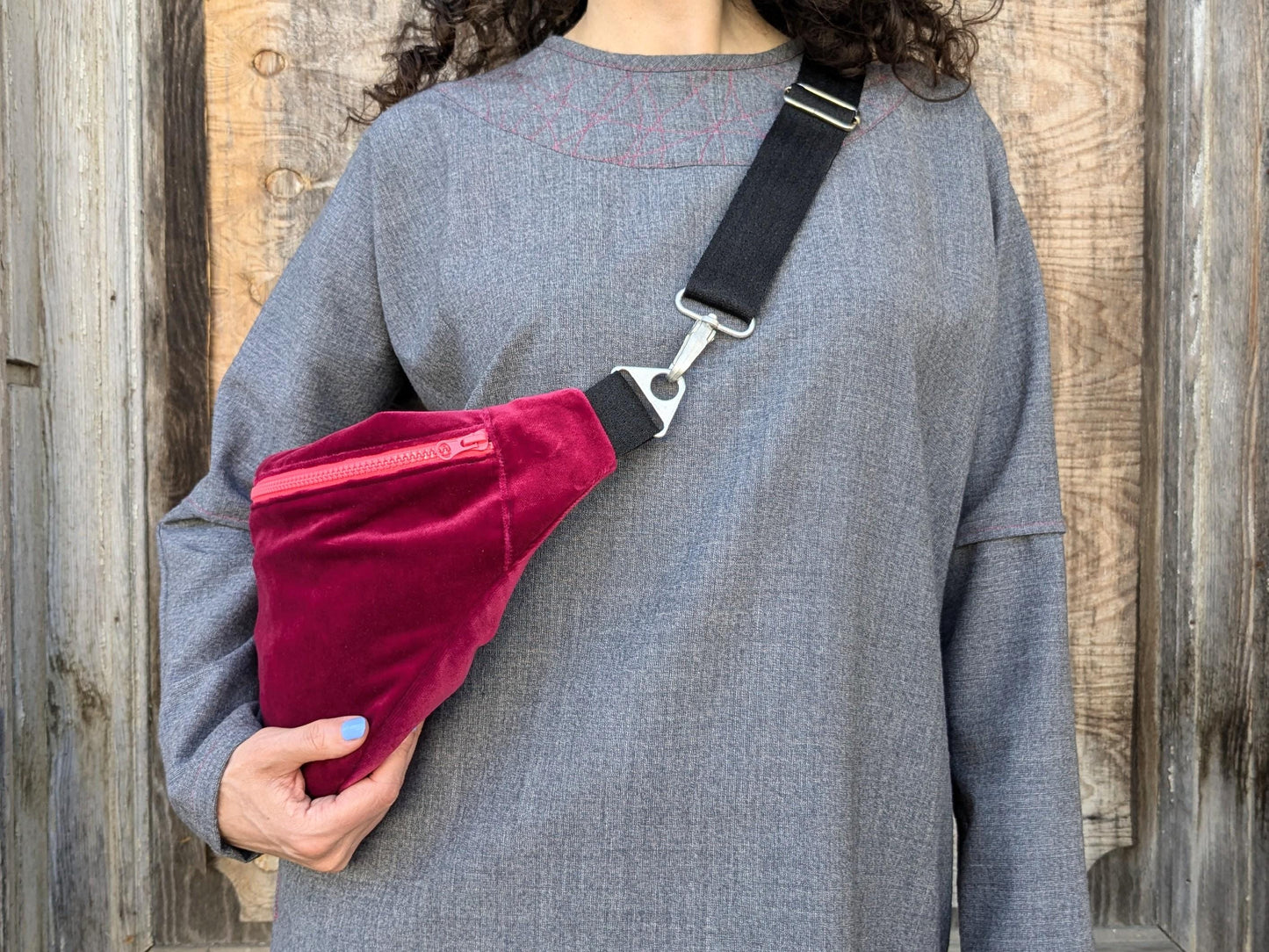 Crossbody bag XL velvet