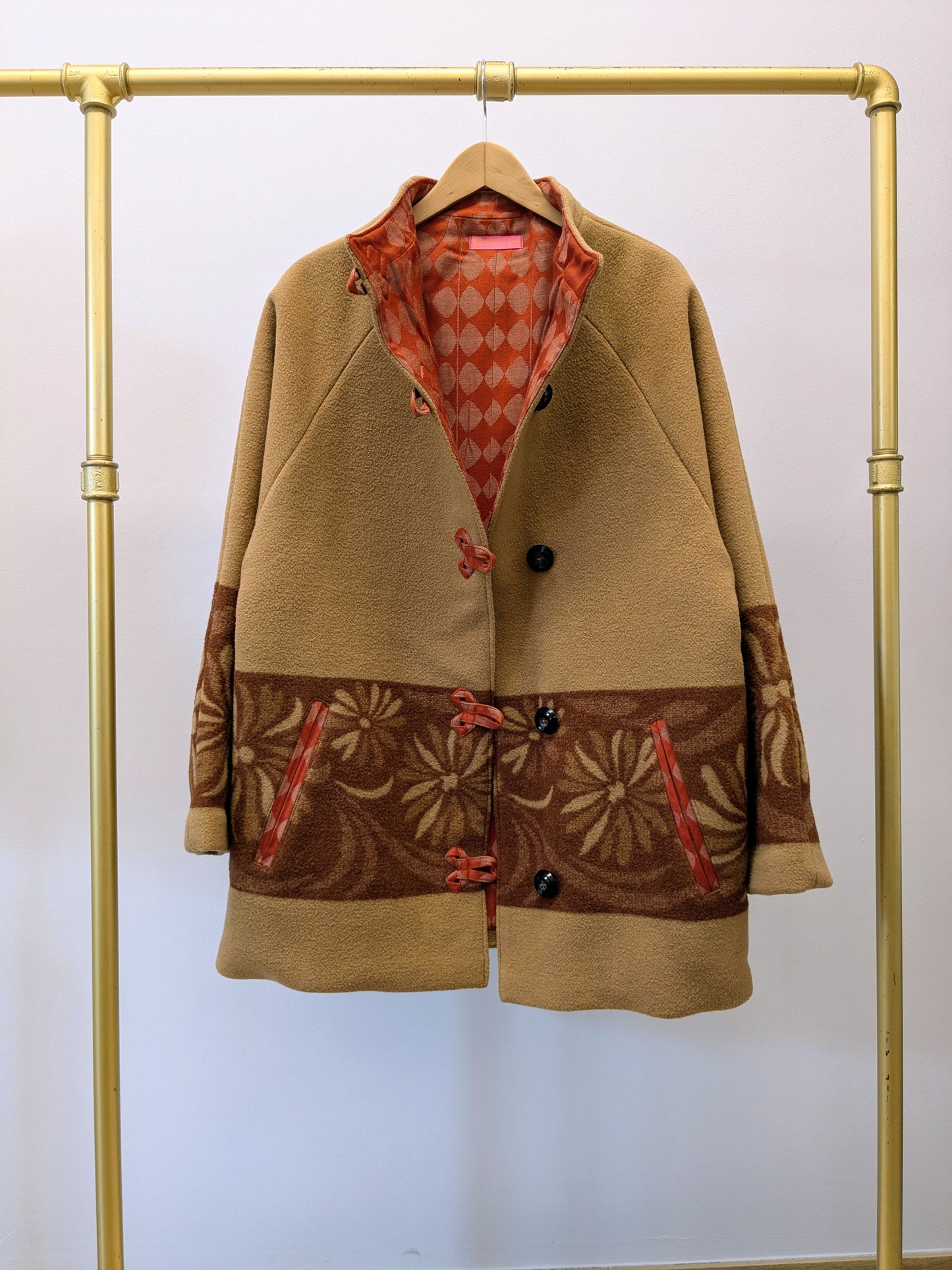 Kurzmantel Wolle | Blumen | Unikat