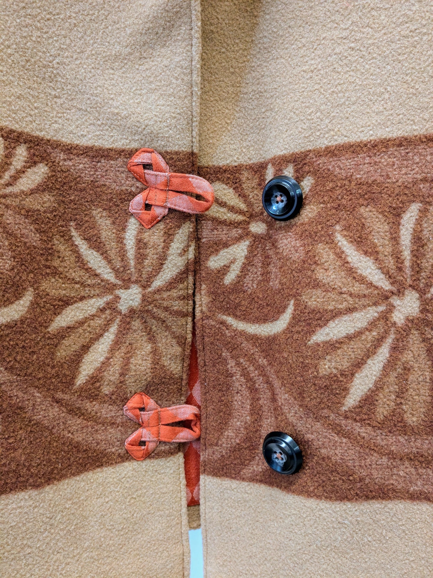 Kurzmantel Wolle | Blumen | Unikat