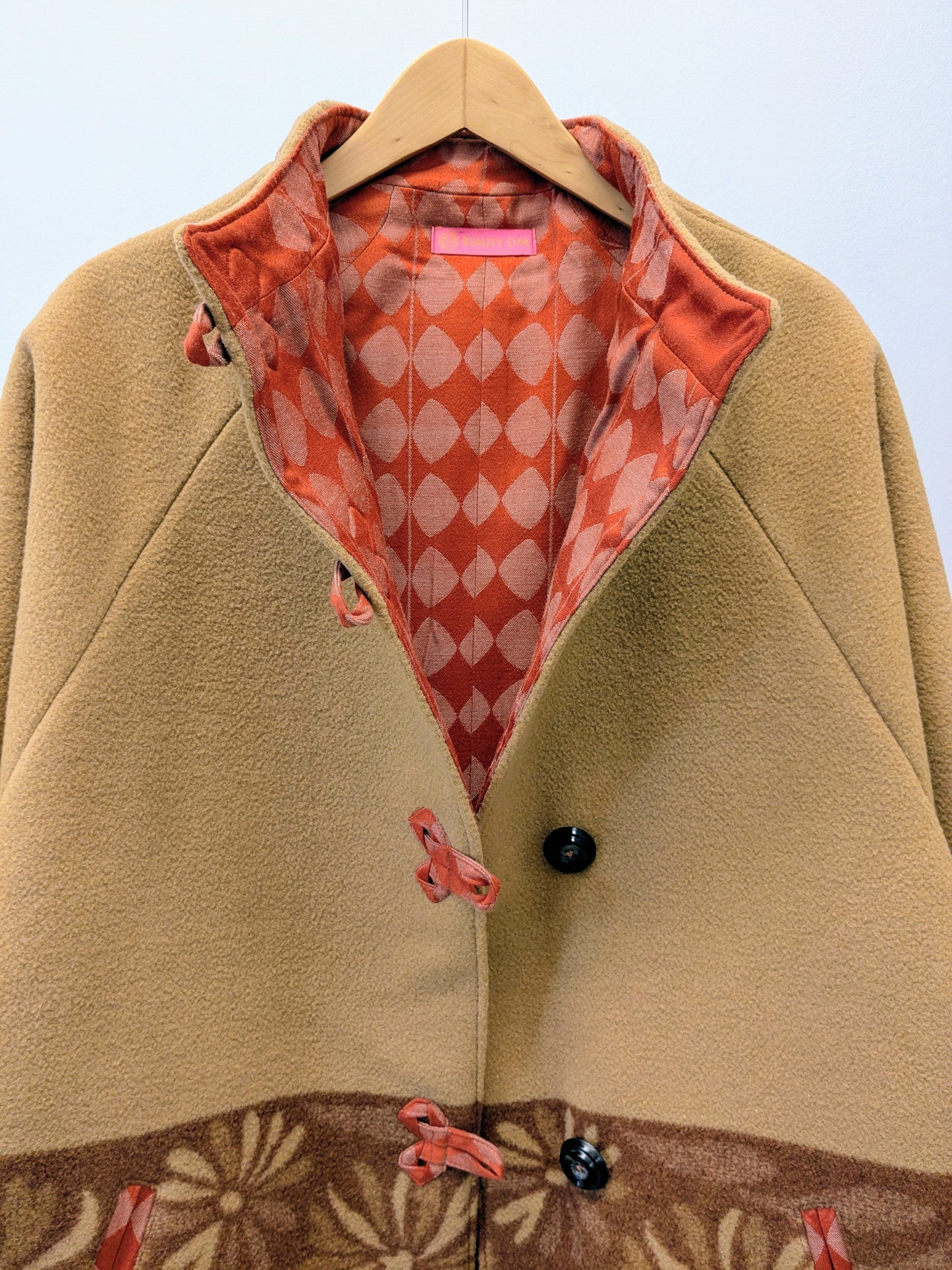 Kurzmantel Wolle | Blumen | Unikat