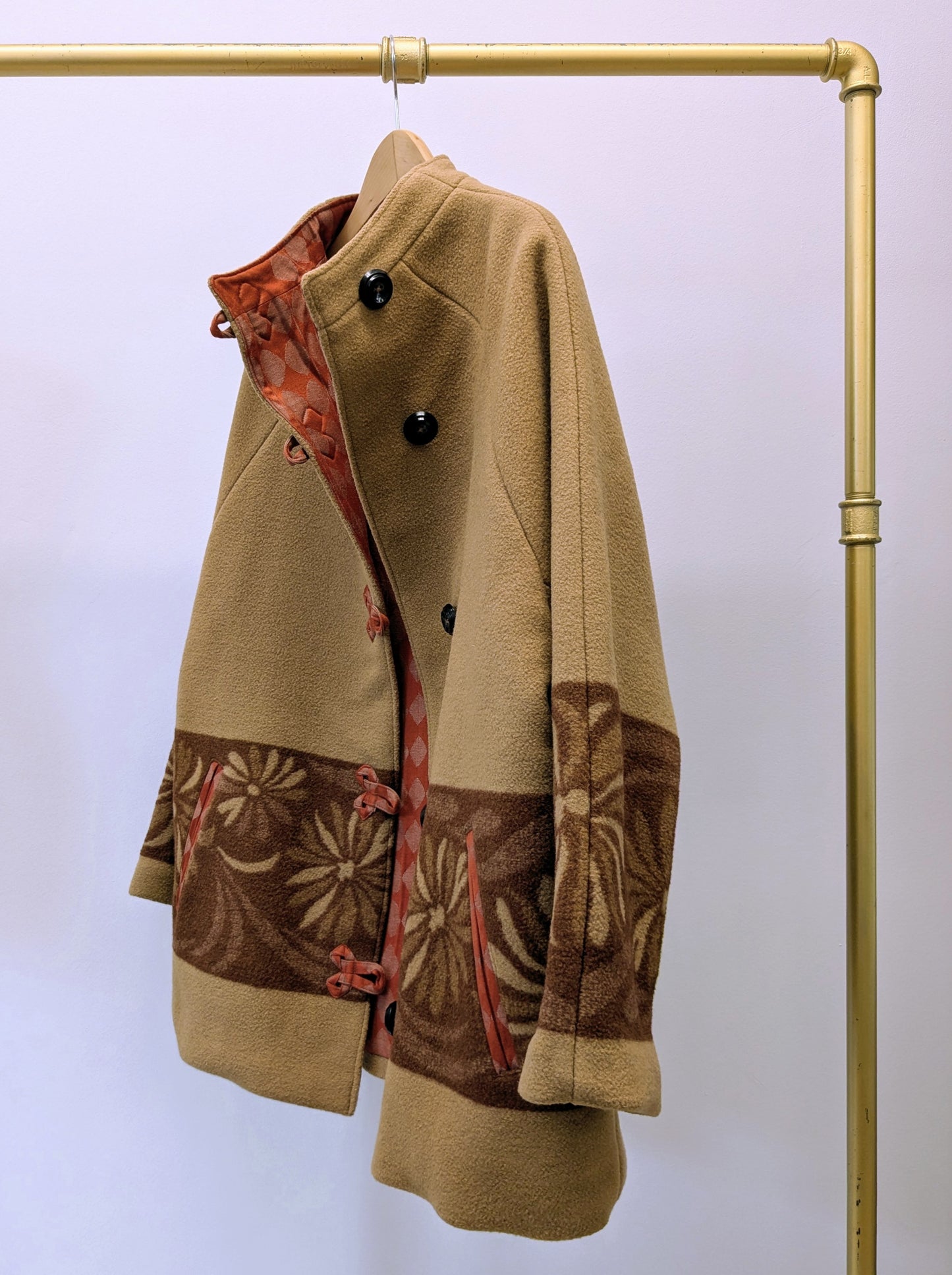 Kurzmantel Wolle | Blumen | Unikat