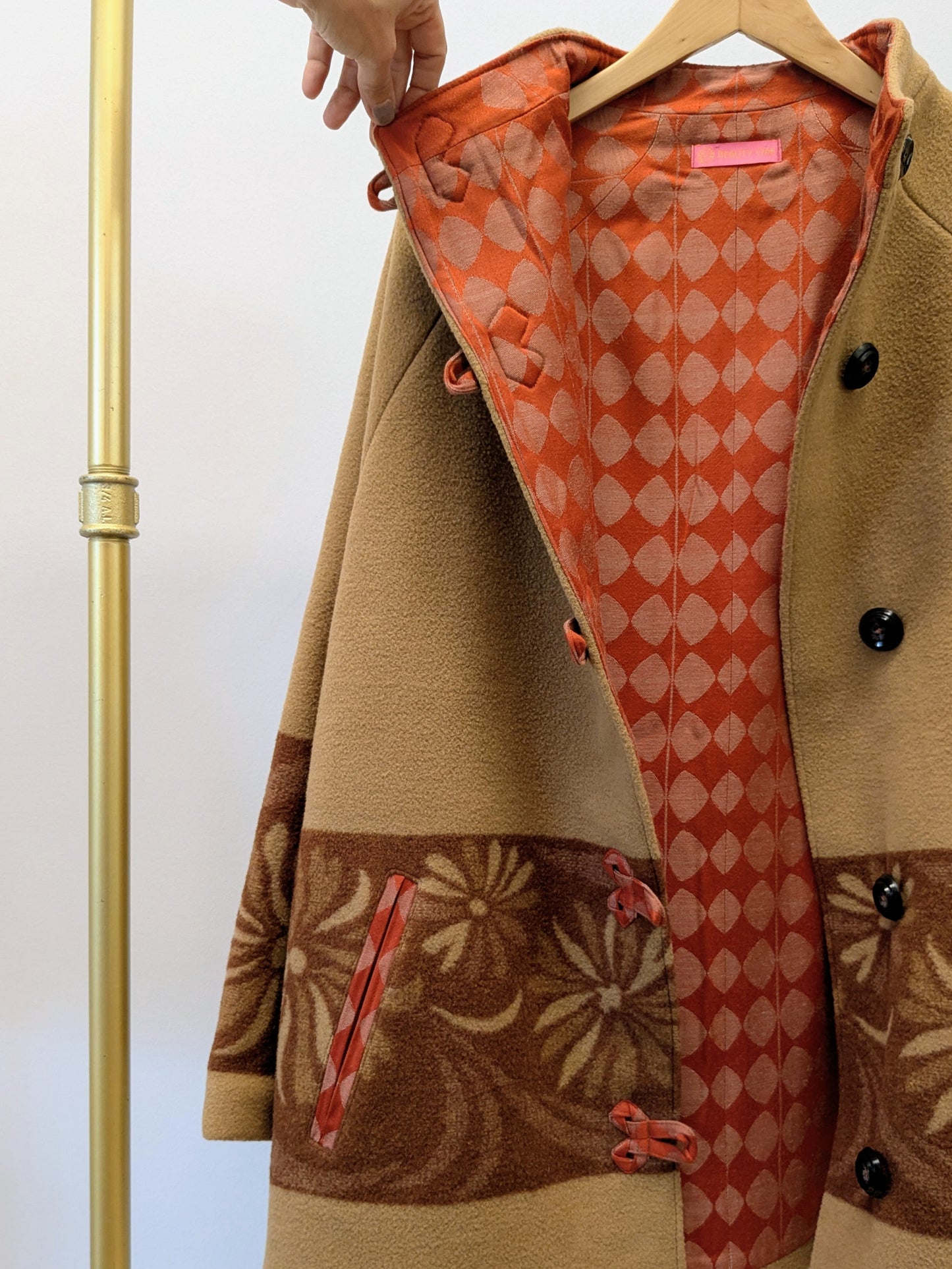 Kurzmantel Wolle | Blumen | Unikat