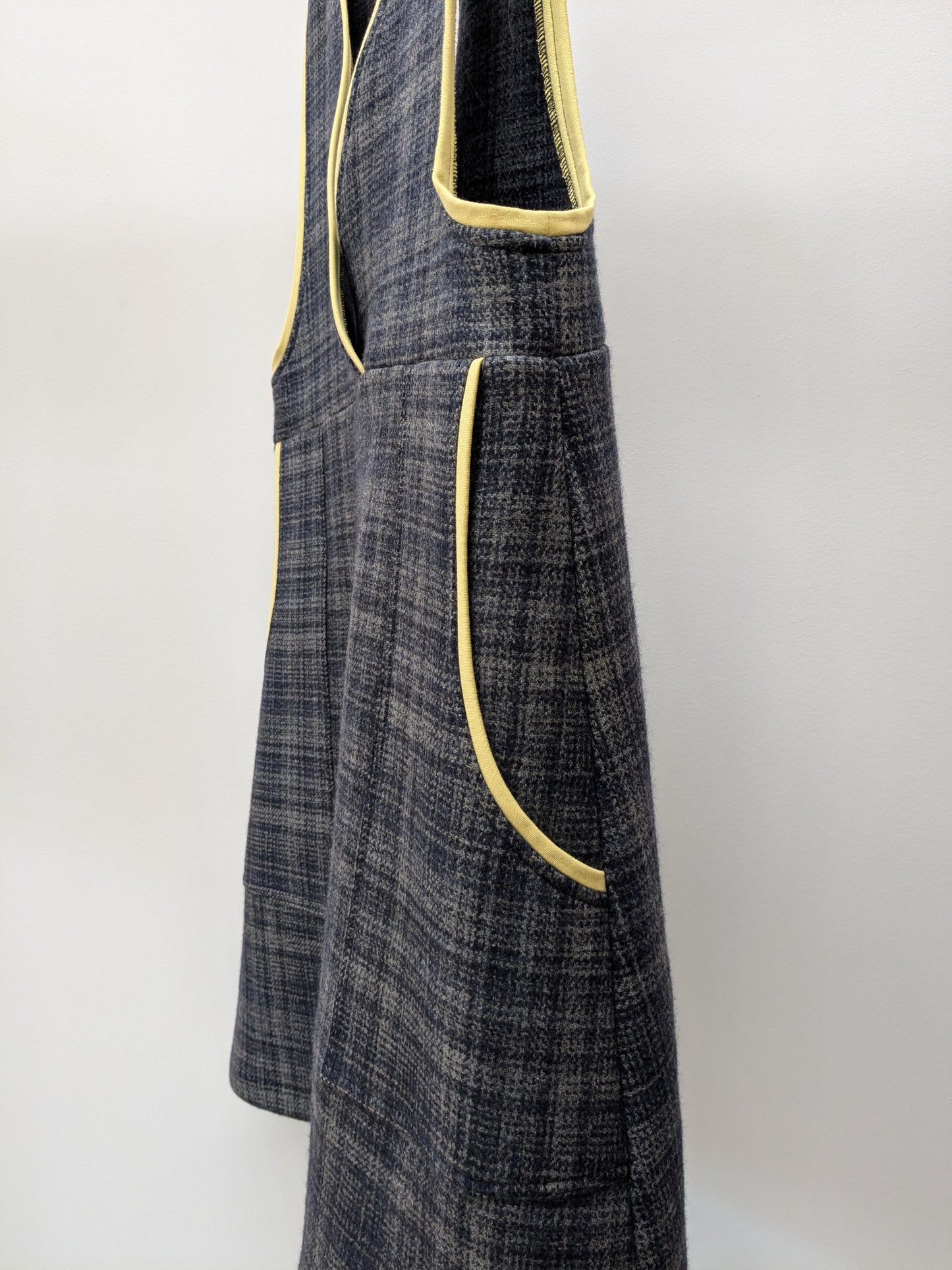 Trägerkleid KARO | Gelb | Grösse L-XL