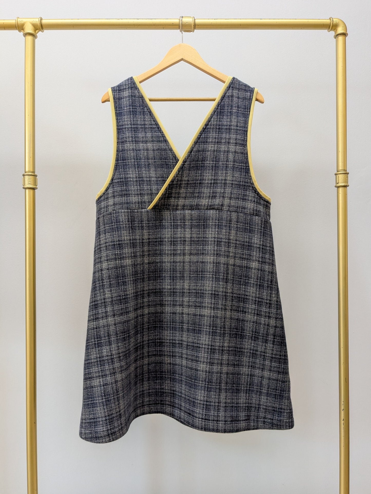 Trägerkleid KARO | Gelb | Grösse L-XL