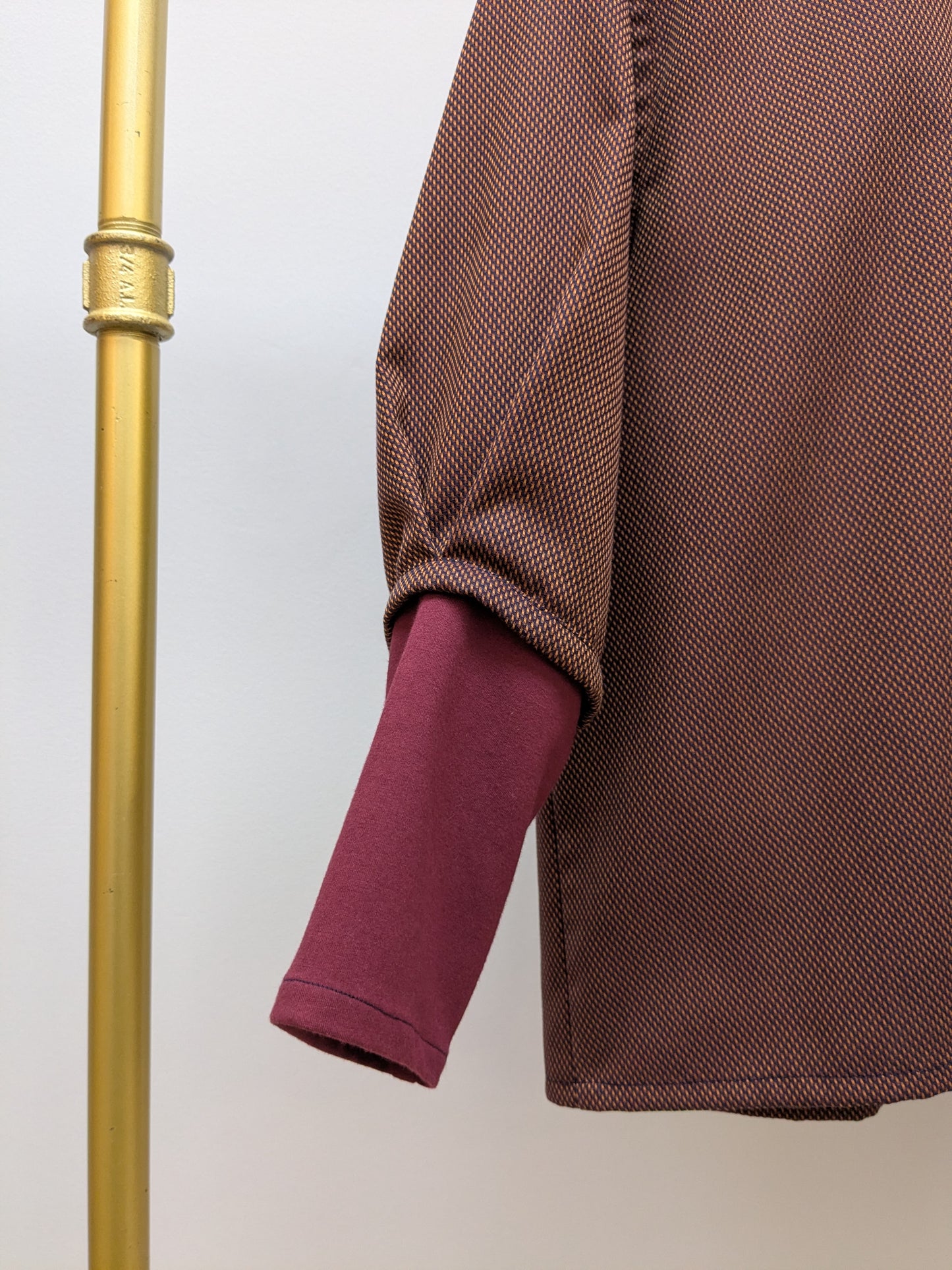 Rüschenbluse Changeant | Weinrot | Unikat