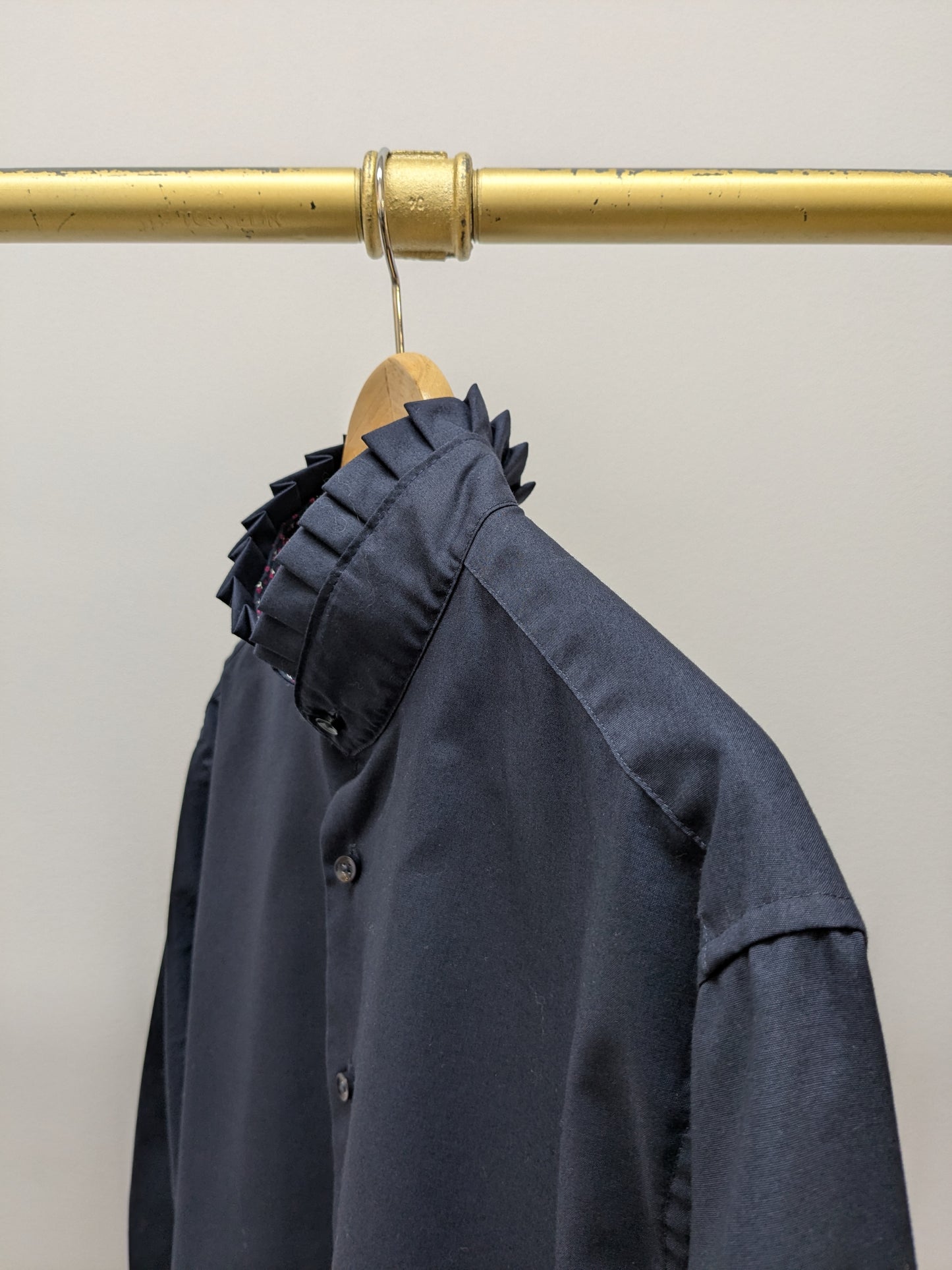 Rüschenbluse Dunkelblau | Delani | Unikat