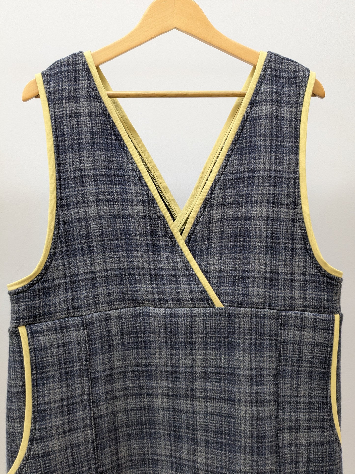 Trägerkleid KARO | Gelb | Grösse L-XL