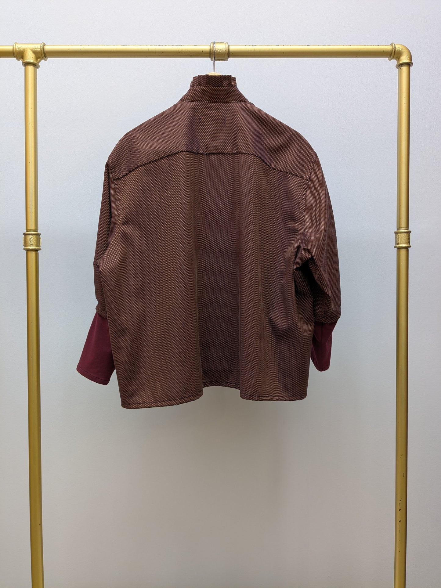 Rüschenbluse Changeant | Weinrot | Unikat