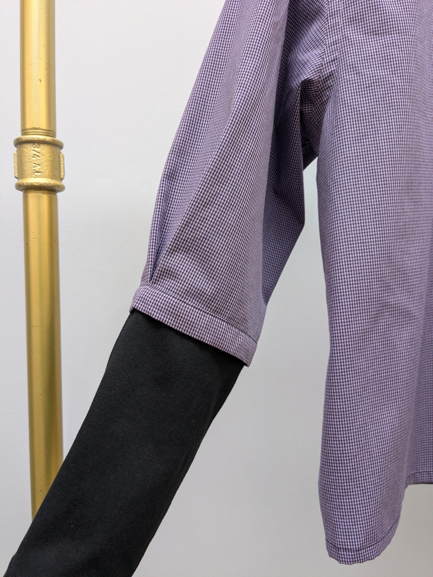 Rüschenbluse Karo | Schwarz | Unikat