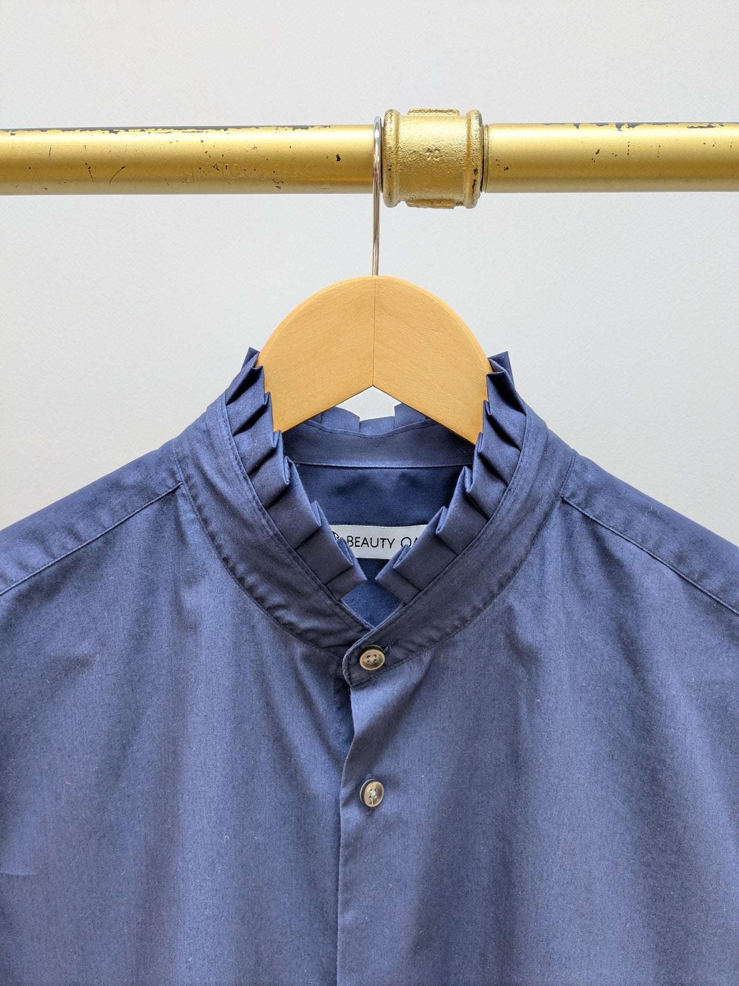 Rüschenbluse Dunkelblau | Delani | Unikat