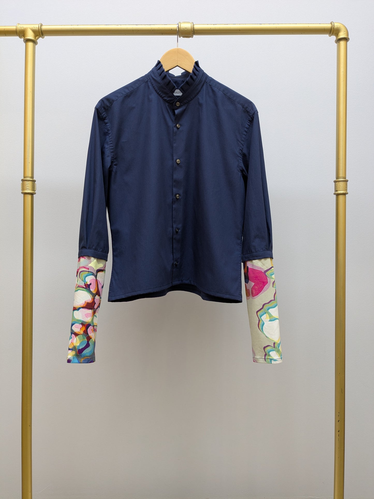Rüschenbluse Dunkelblau | Delani | Unikat