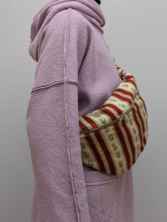 Crossbodybag XL Polster | Streifen | Satin