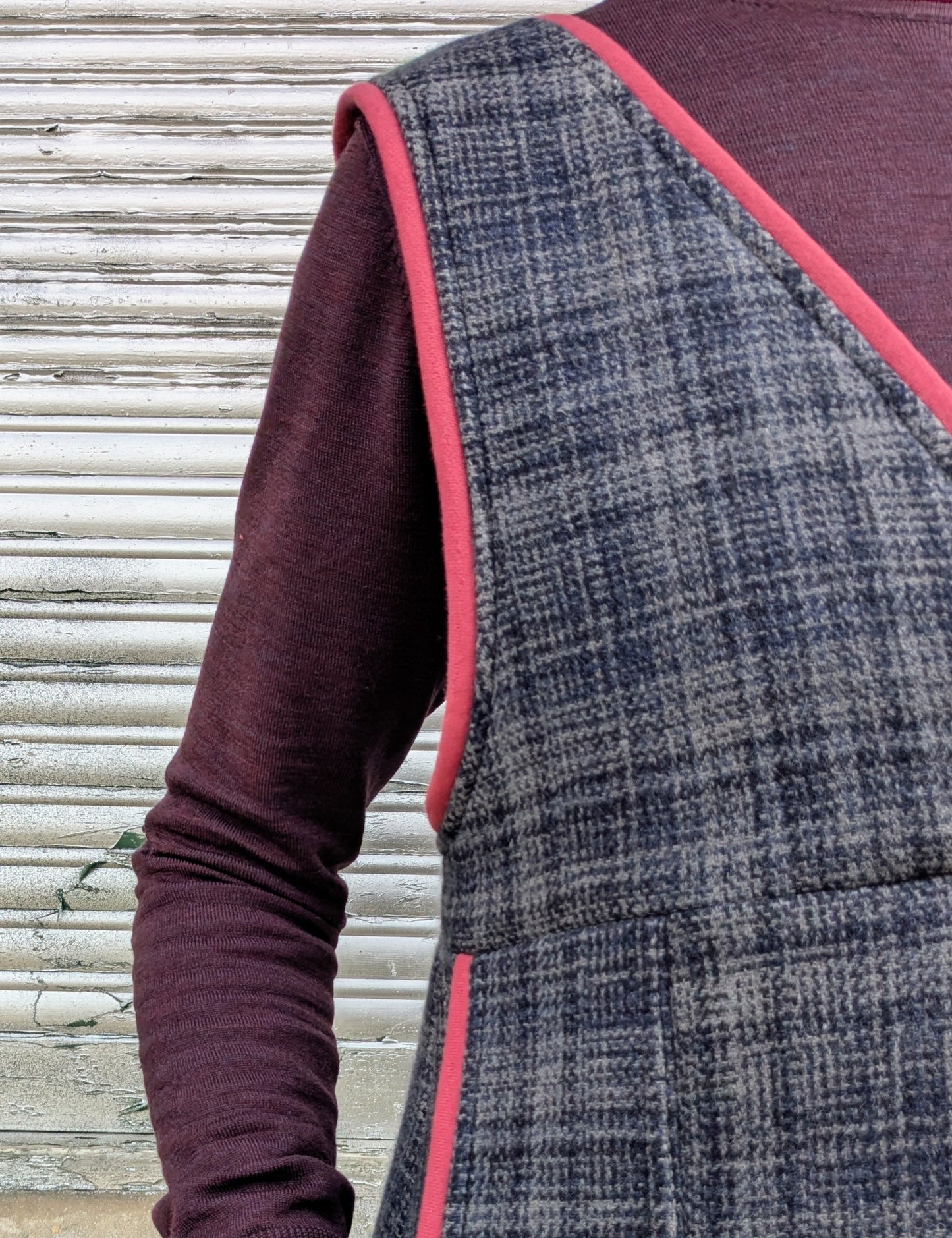 Trägerkleid KARO | Rot | Grösse S-M