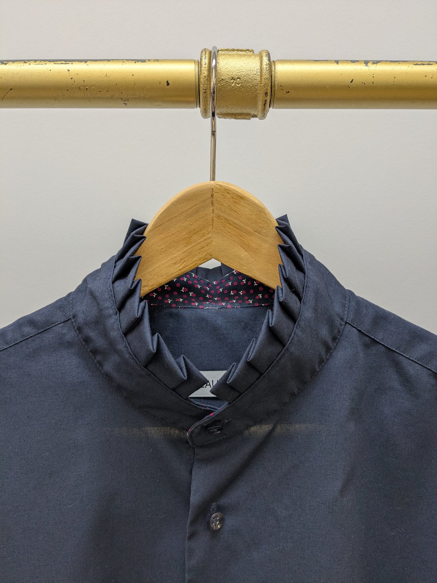 Rüschenbluse Dunkelblau | Delani | Unikat