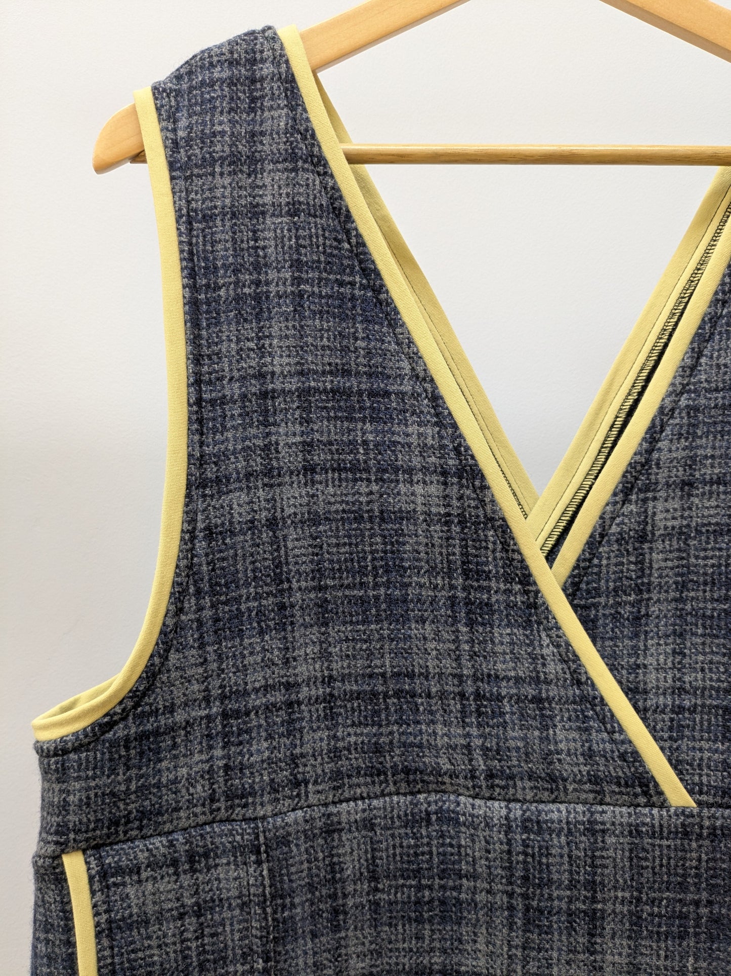 Trägerkleid KARO | Gelb | Grösse L-XL