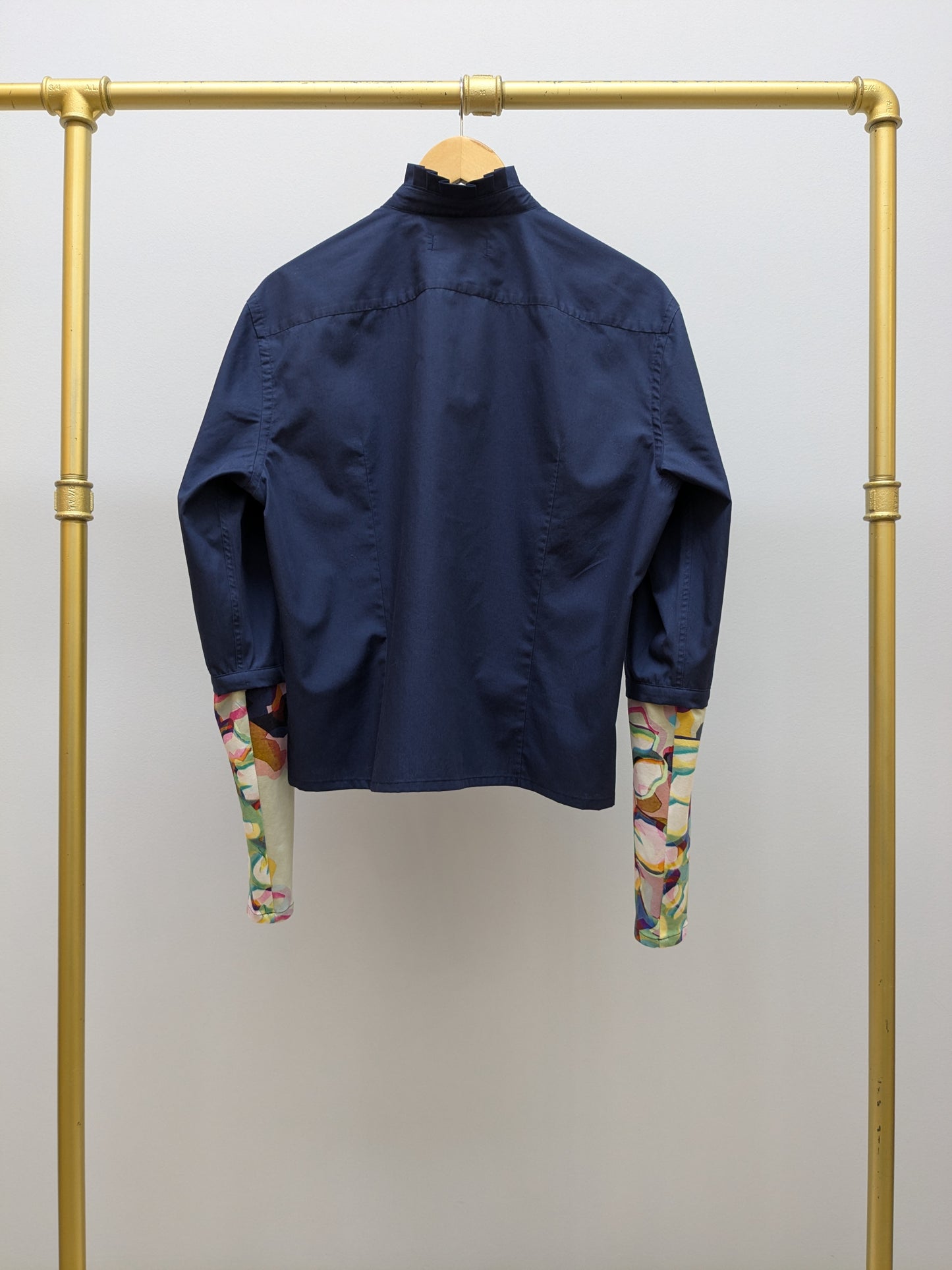 Rüschenbluse Dunkelblau | Delani | Unikat