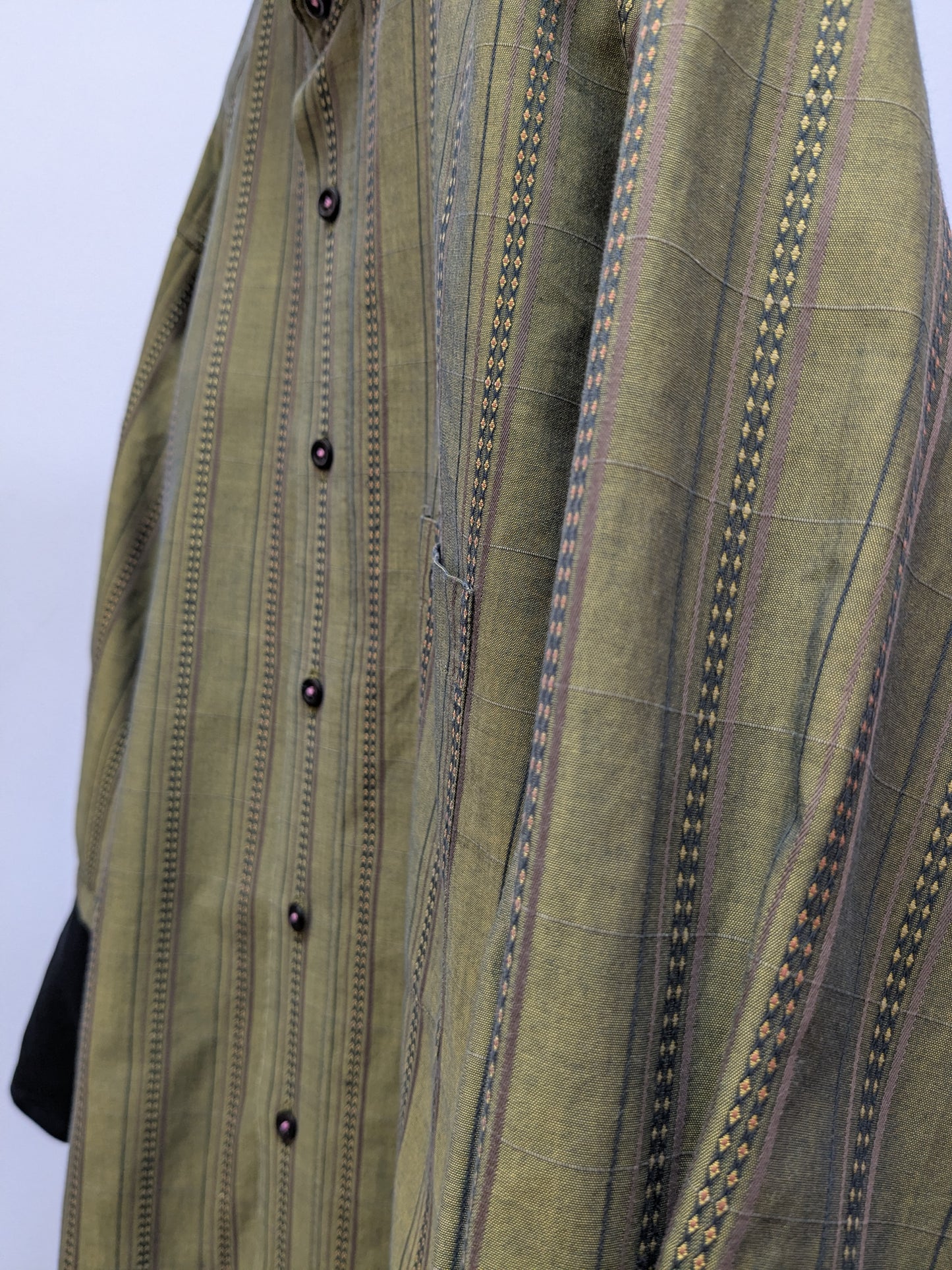 Rüschenbluse Streifen | Grün | Unikat