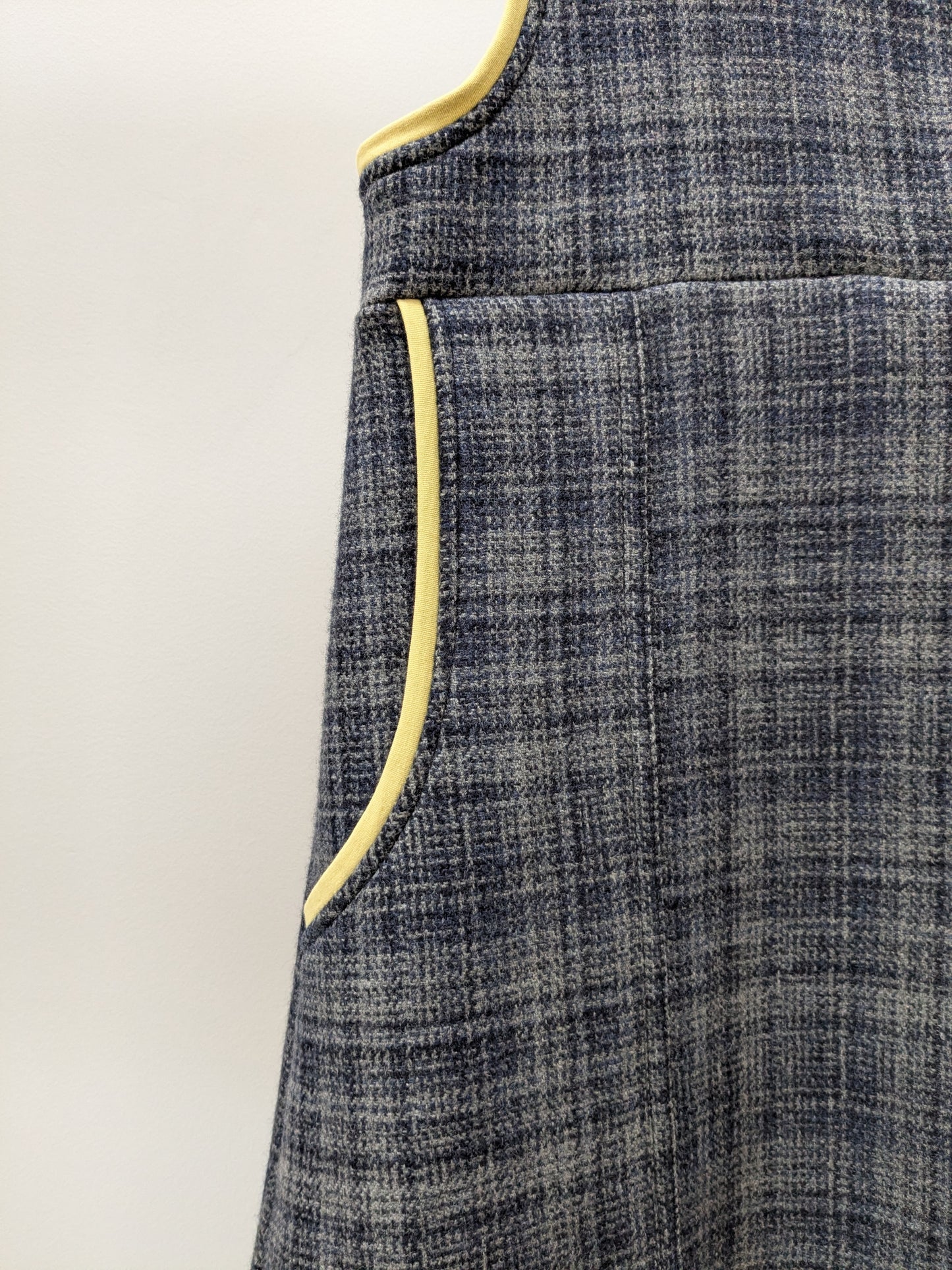 Trägerkleid KARO | Gelb | Grösse L-XL