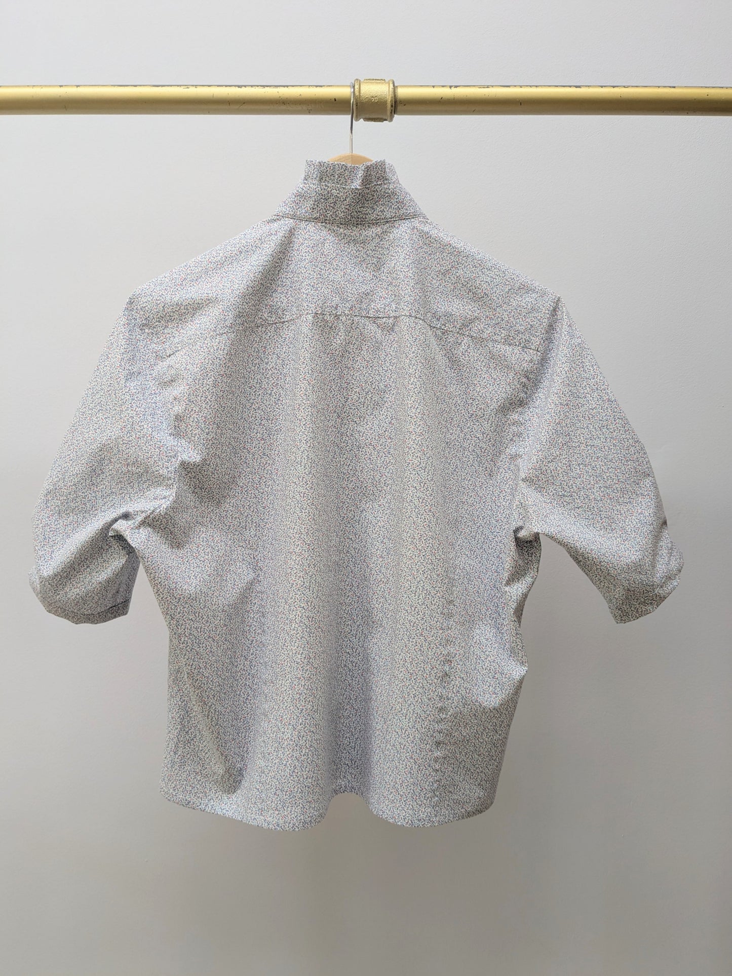Rüschenbluse | Hellblau | Blümchen | Unikat