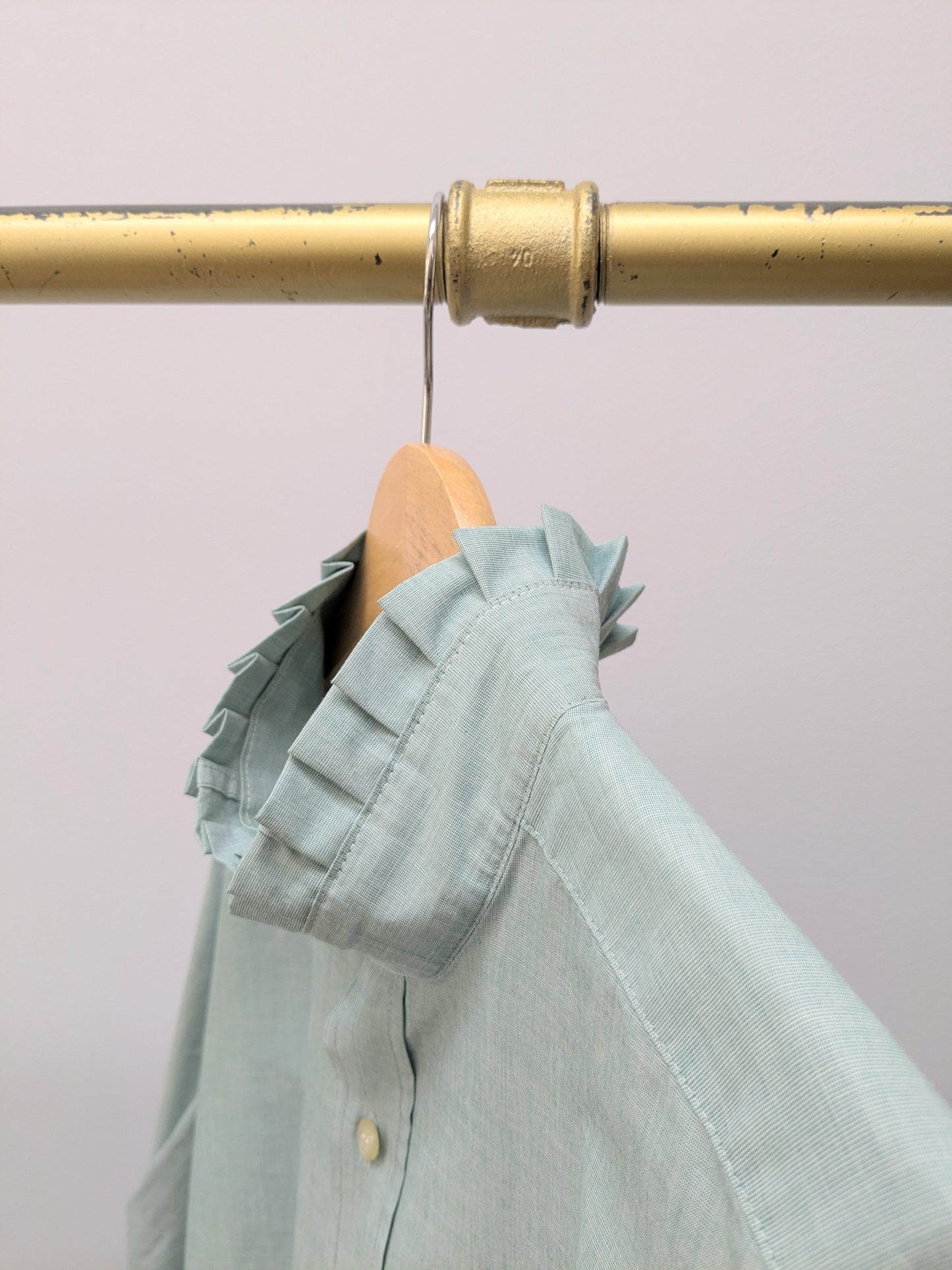 Rüschenbluse | Mint | Unikat