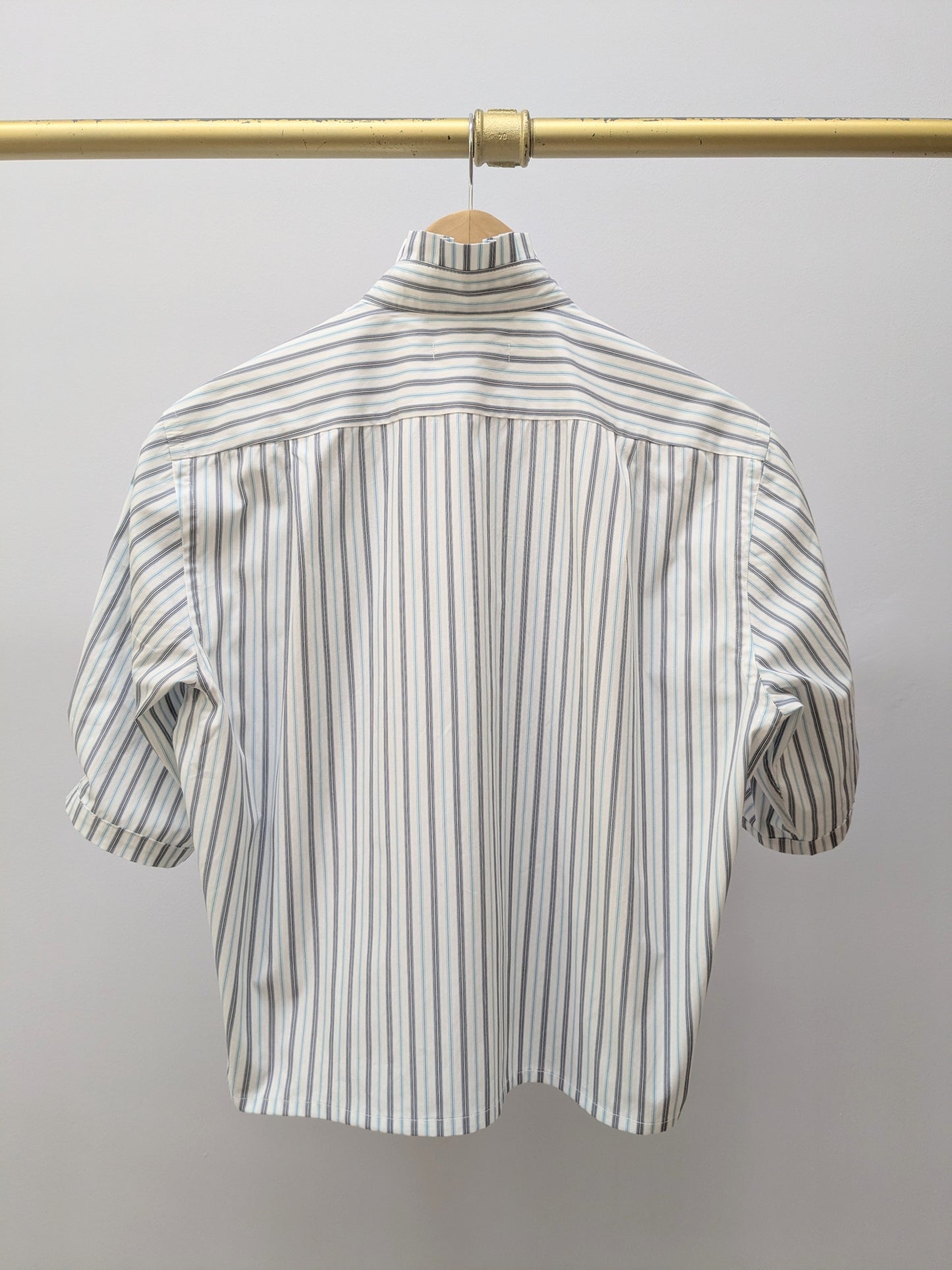 Rüschenbluse | Streifen | Weiss  | Unikat
